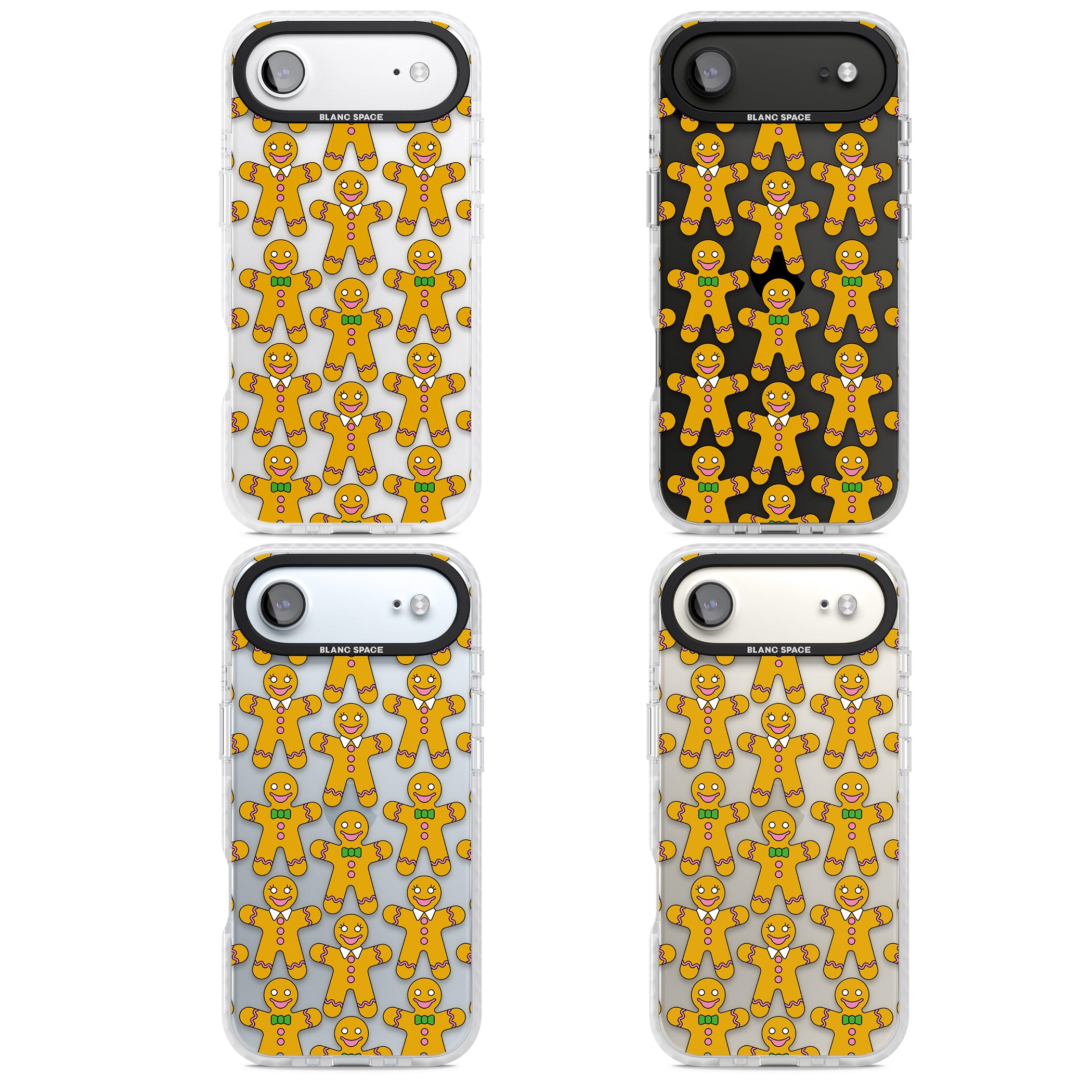 Gingerbread Cookie Pattern iPhone 17 Air Impact Clear Phone Case APT Impact Protection