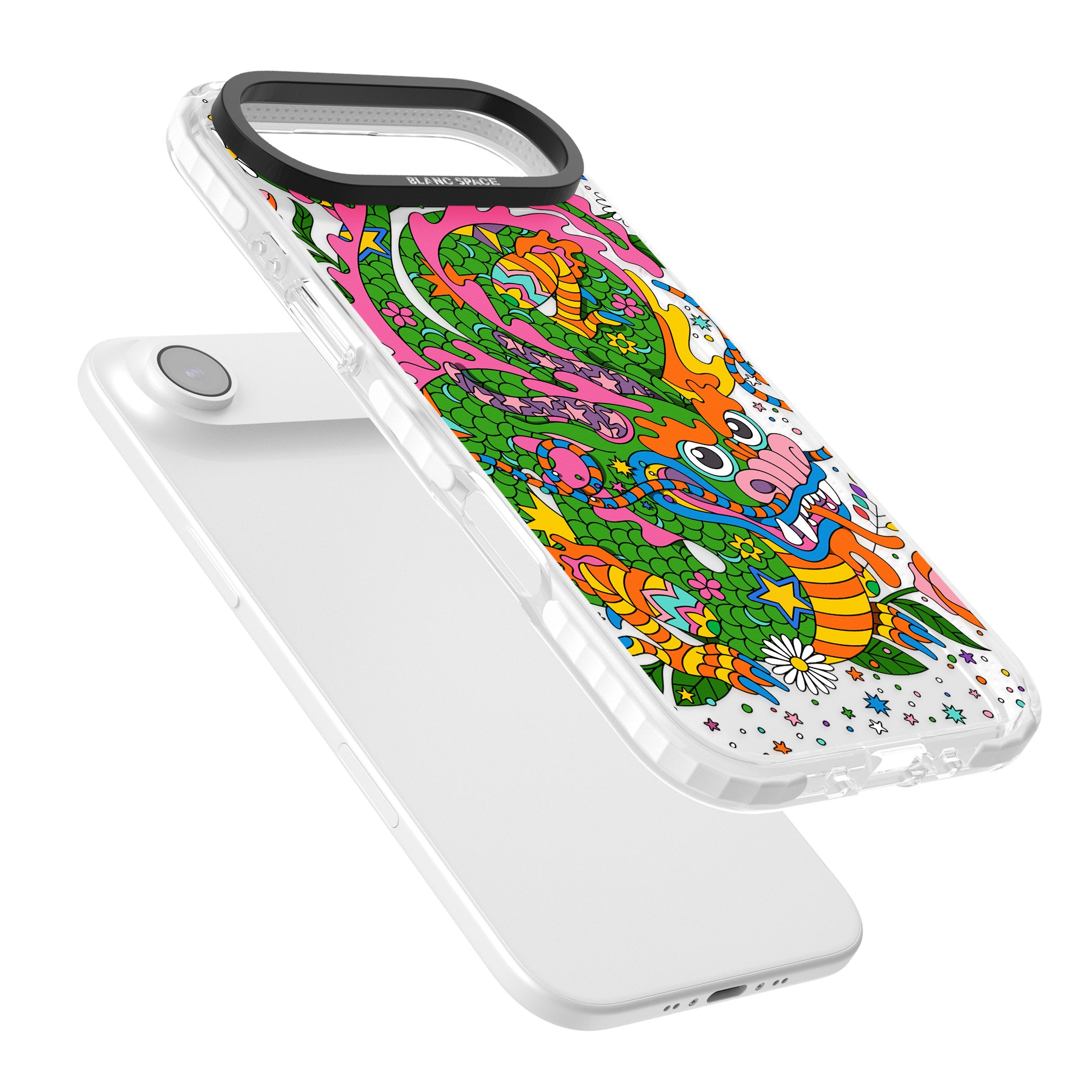 Psychedelic Jungle Dragon iPhone 17 Air Impact Clear Phone Case Colours