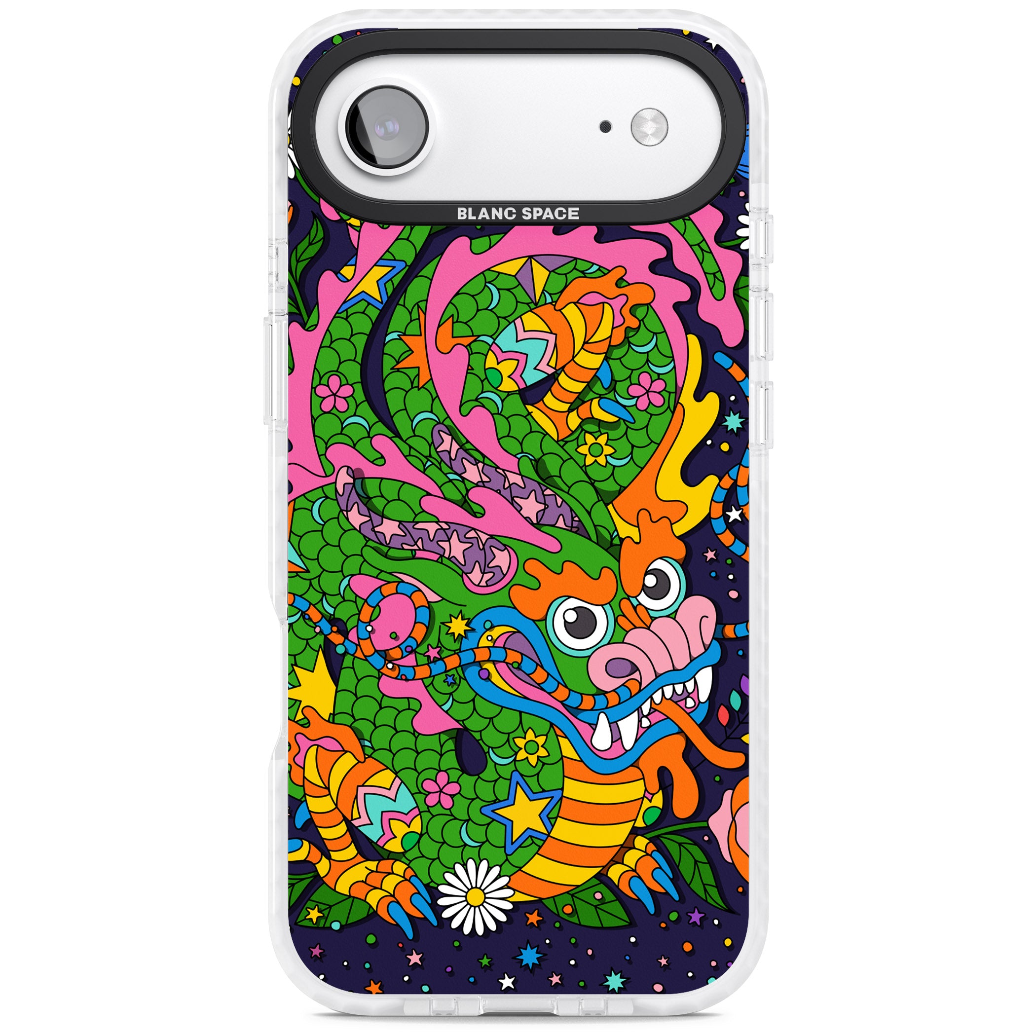 Psychedelic Jungle Dragon (Purple) iPhone 17 Air Impact Clear Phone Case