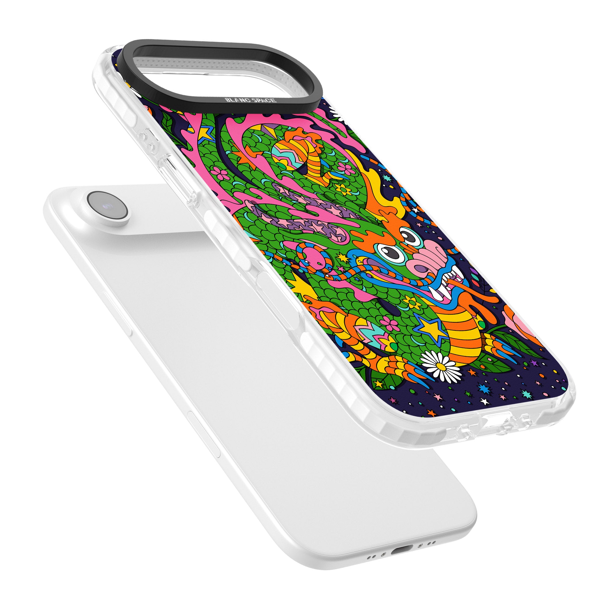Psychedelic Jungle Dragon (Purple) iPhone 17 Air Impact Clear Phone Case Colours