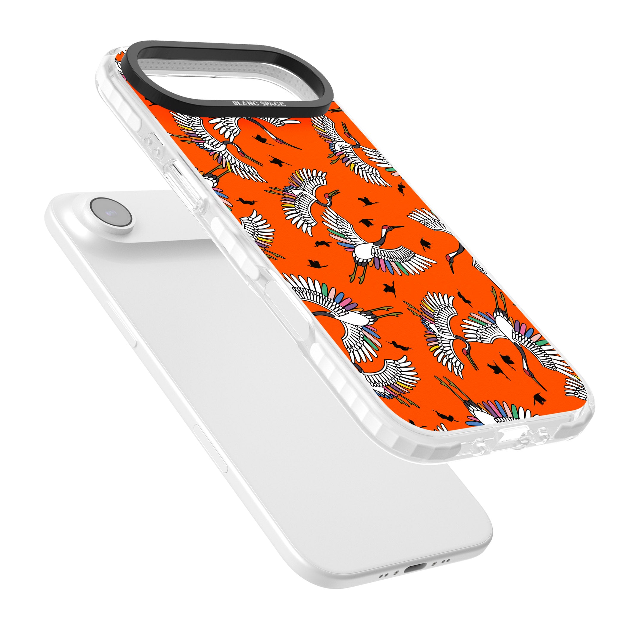 Colourful Crane Pattern (Orange) iPhone 17 Air Impact Clear Phone Case Colours