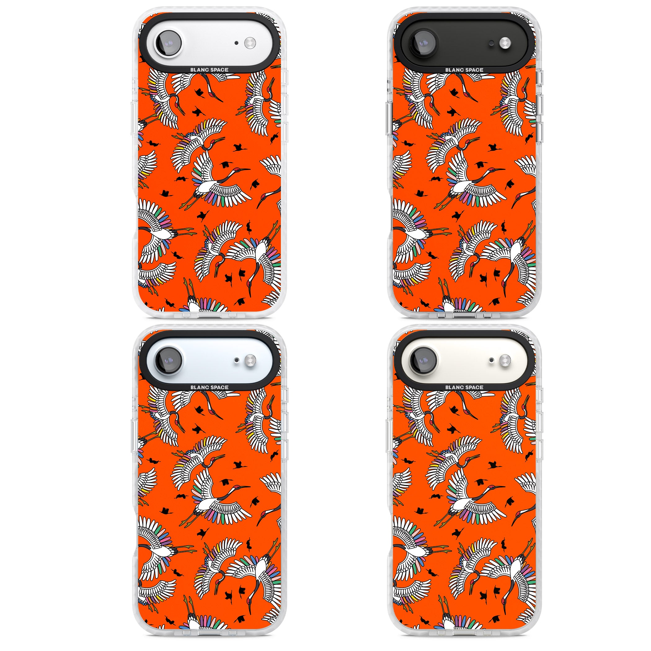 Colourful Crane Pattern (Orange) iPhone 17 Air Impact Clear Phone Case APT Impact Protection