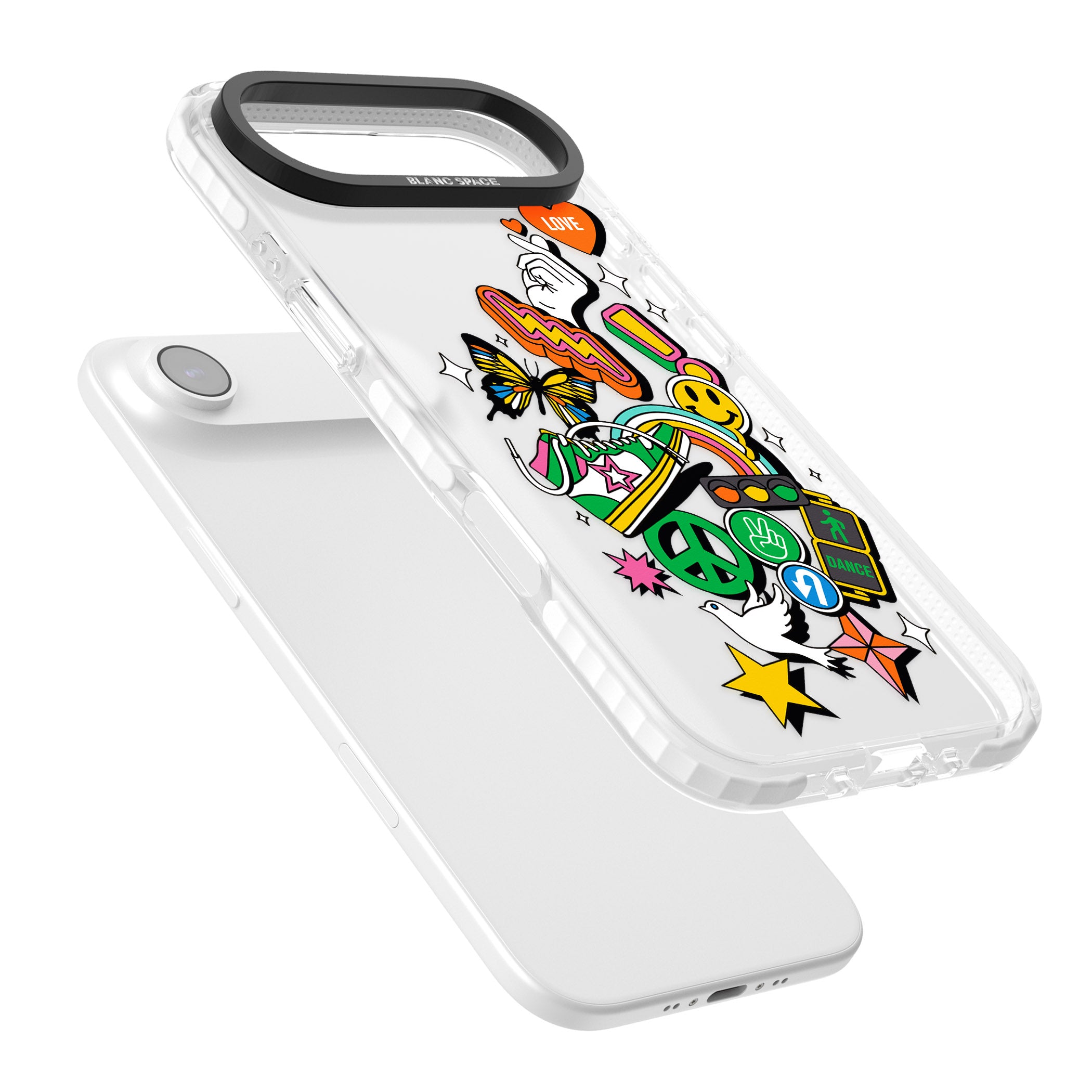 Nostalgic Sticker Collage iPhone 17 Air Impact Clear Phone Case Colours