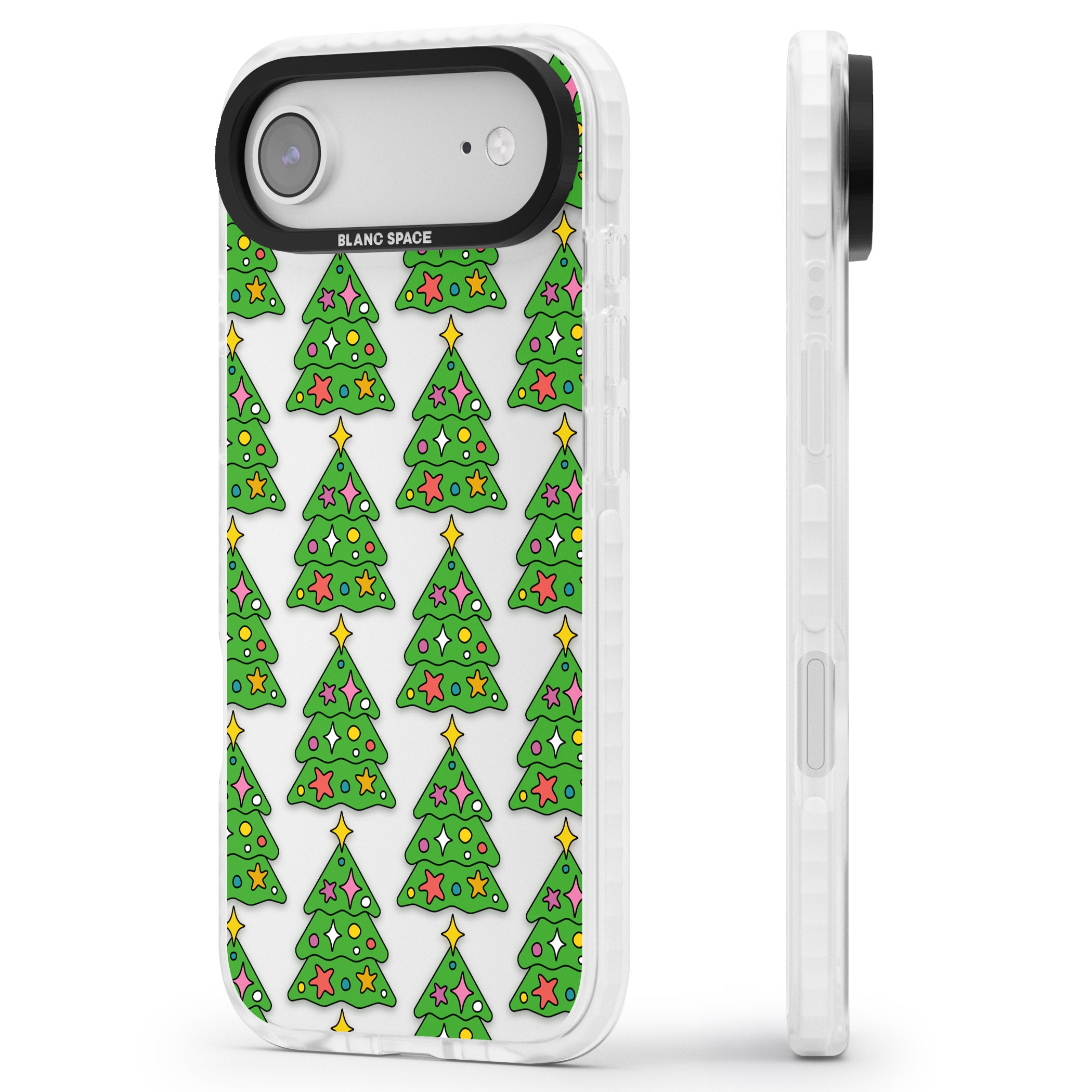 Christmas Tree Pattern (Clear) iPhone 17 Air Impact Clear Phone Case Side Profile