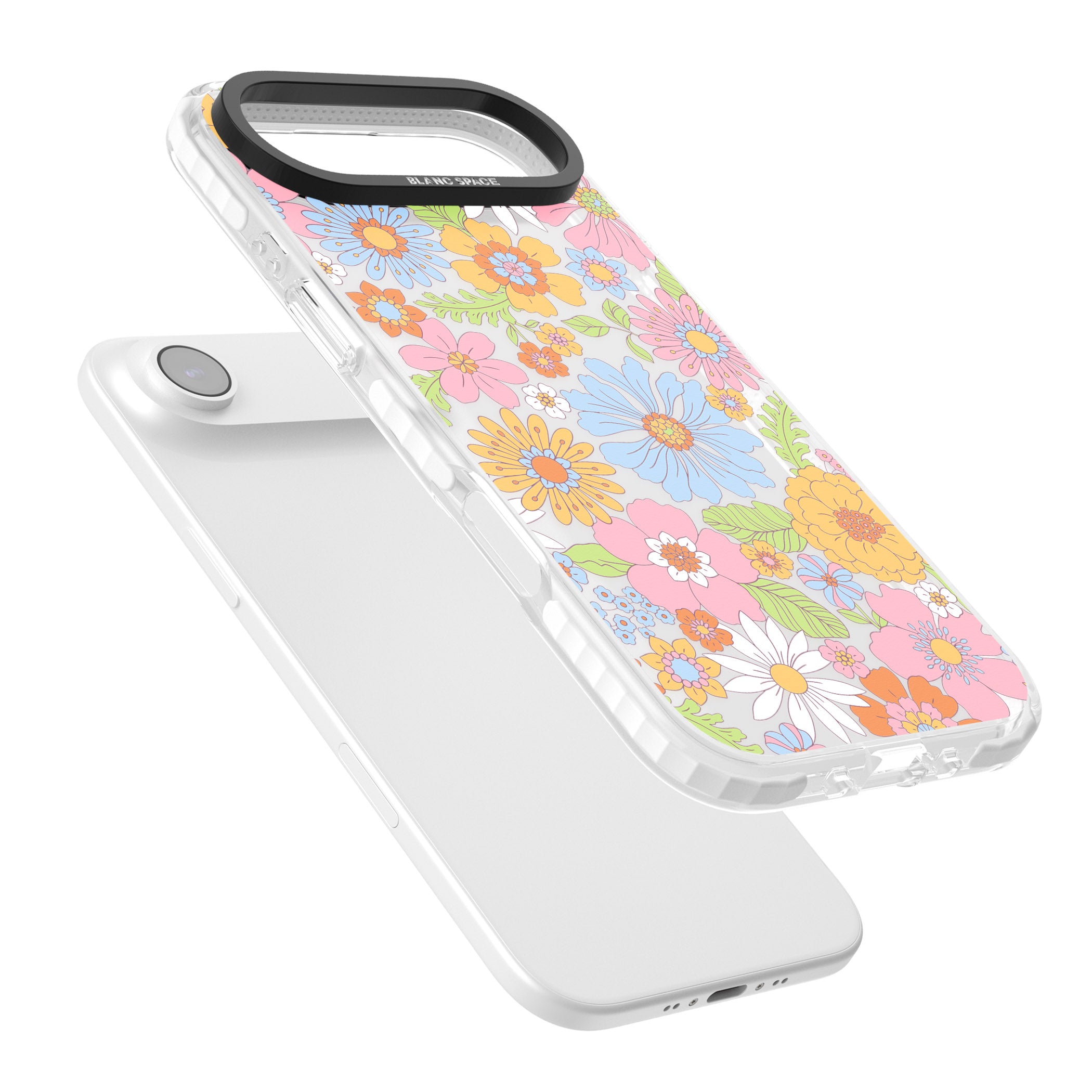 Pastel Flower Pattern iPhone 17 Air Impact Clear Phone Case Colours