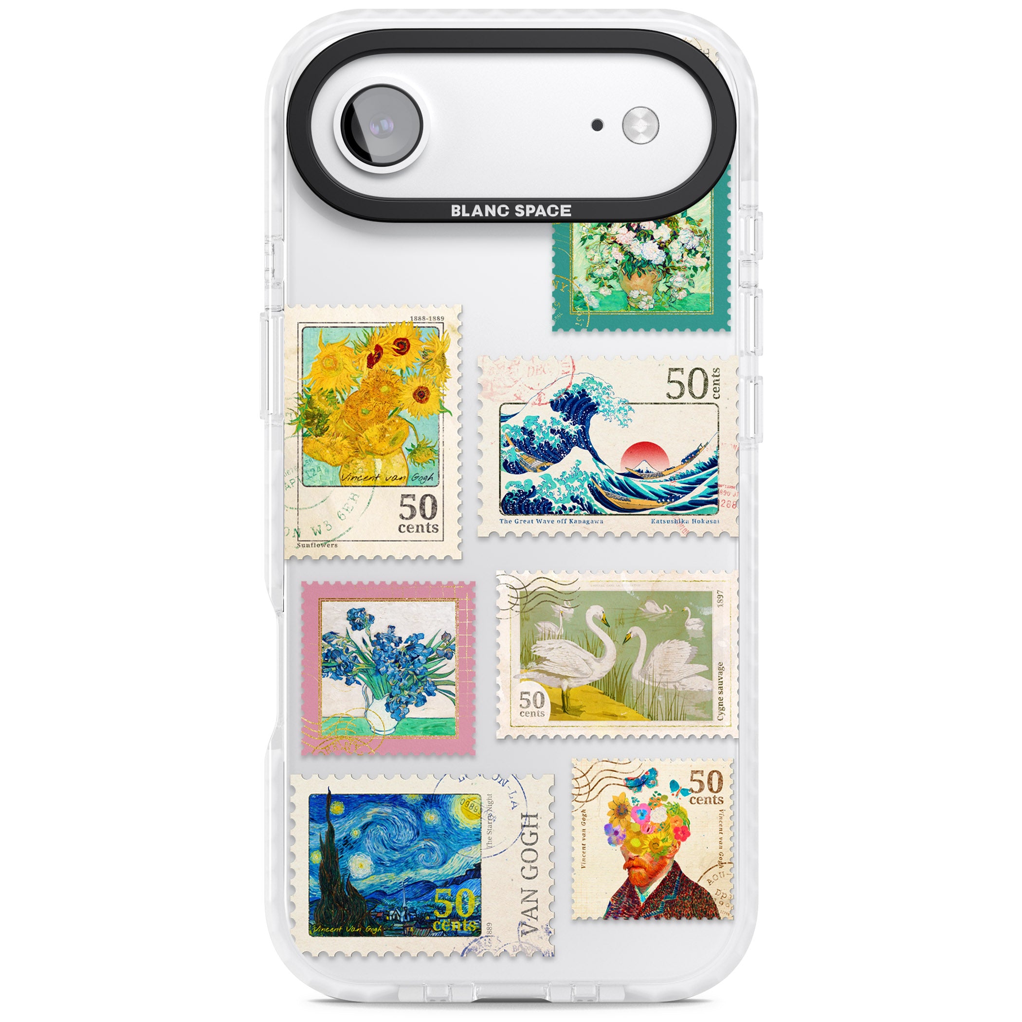 Vintage Art Stamps iPhone 17 Air Impact Clear Phone Case