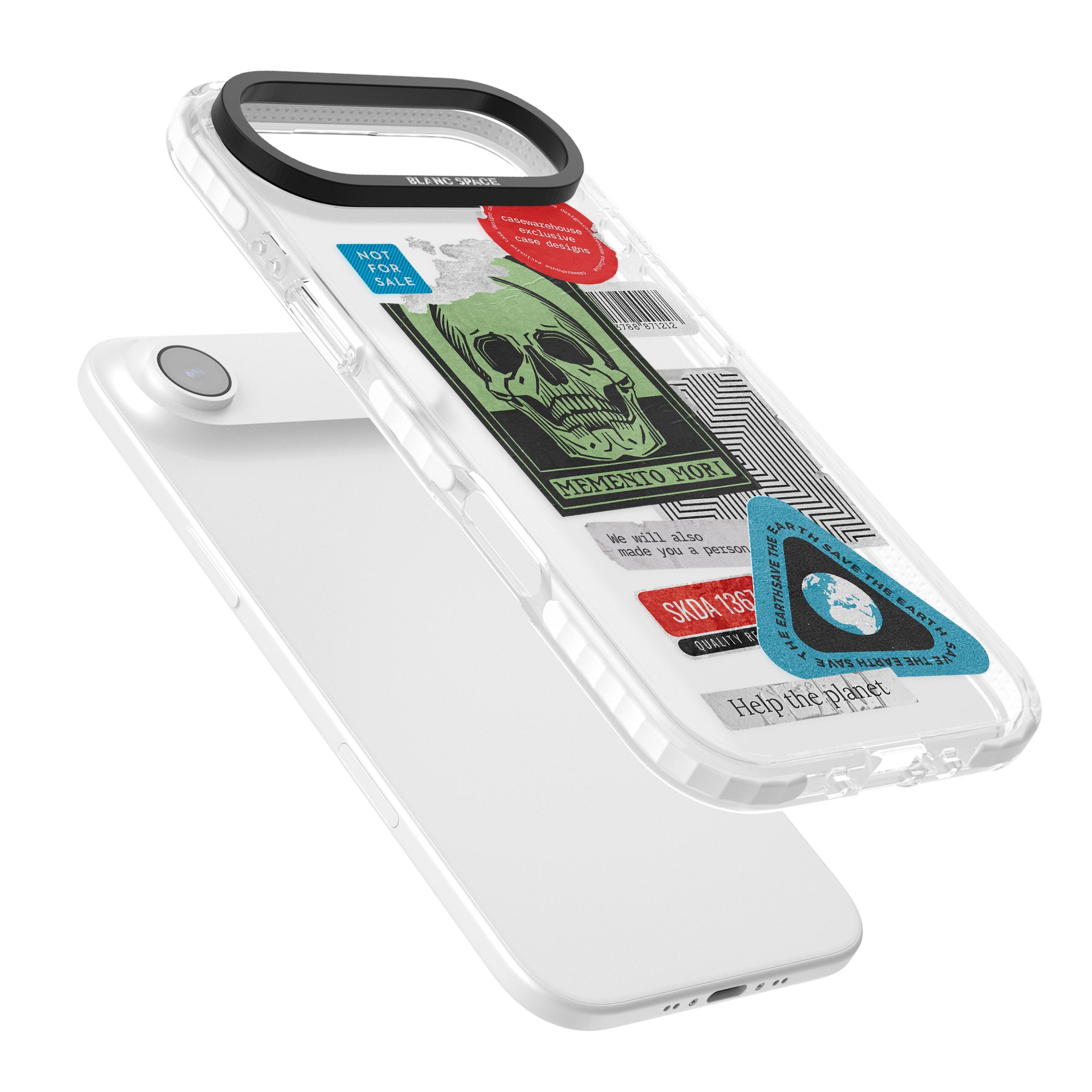 Skull Sticker Mix iPhone 17 Air Impact Clear Phone Case Colours