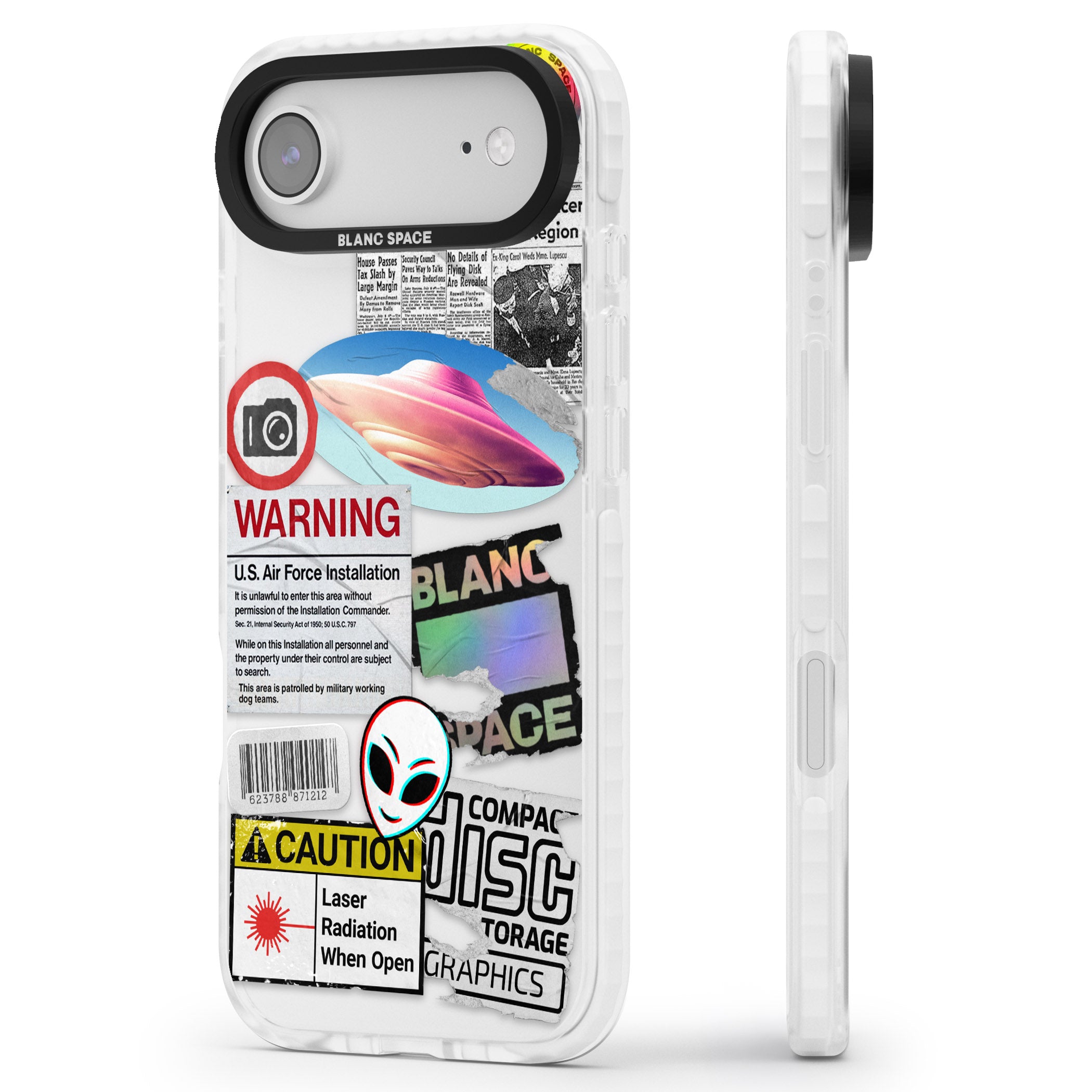 Cosmic Encounters iPhone 17 Air Impact Clear Phone Case Side Profile