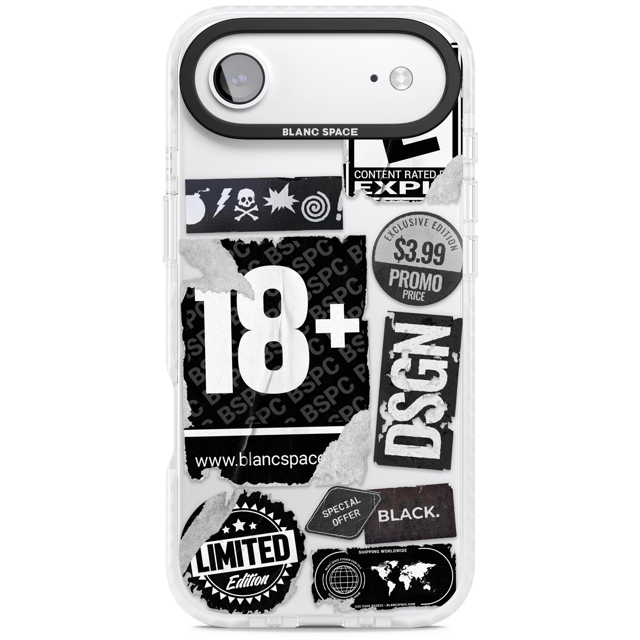 Black Sticker Mix iPhone 17 Air Impact Clear Phone Case