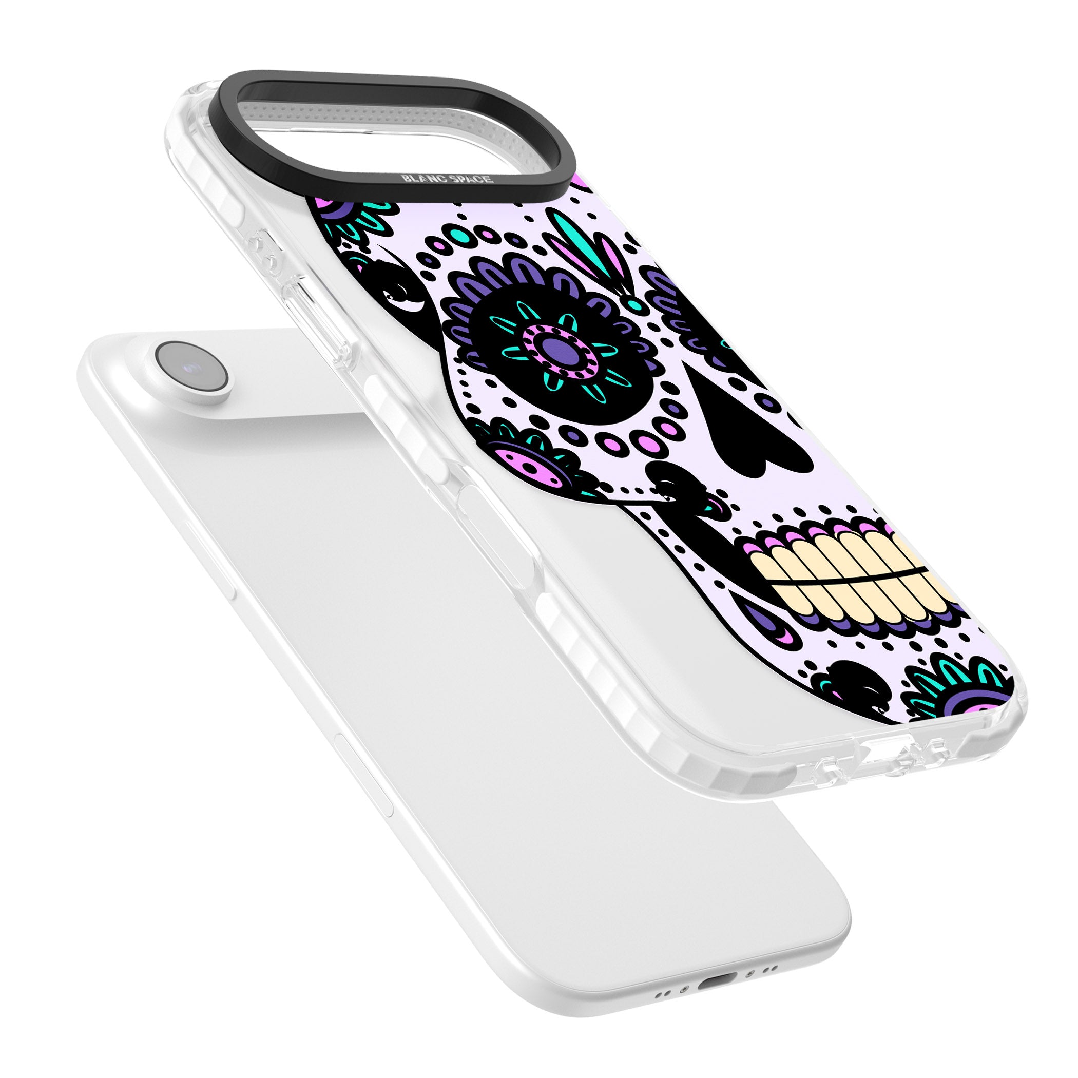 Violet Sugar Skull iPhone 17 Air Impact Clear Phone Case Colours