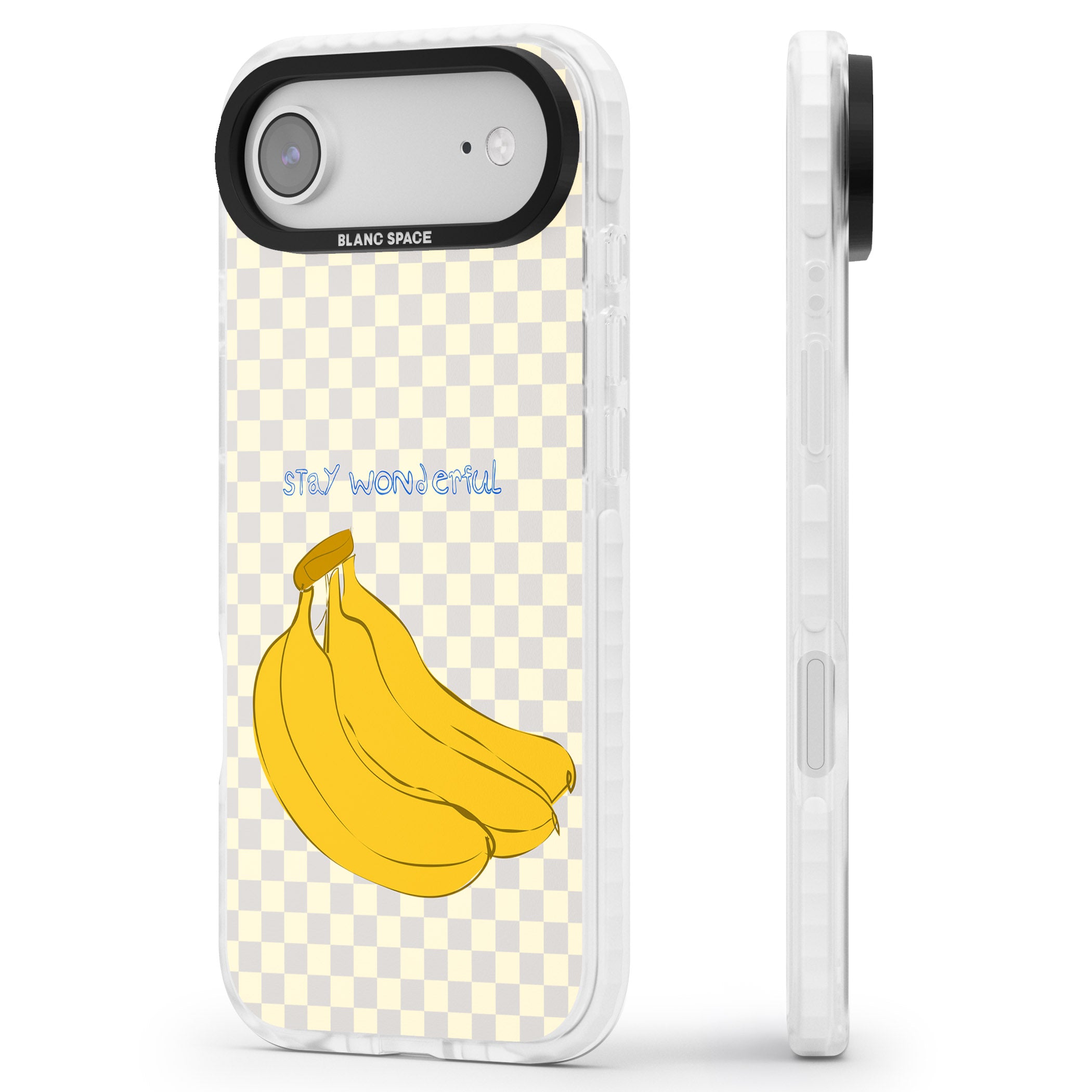 Stay Wonderful Banana iPhone 17 Air Impact Clear Phone Case Side Profile