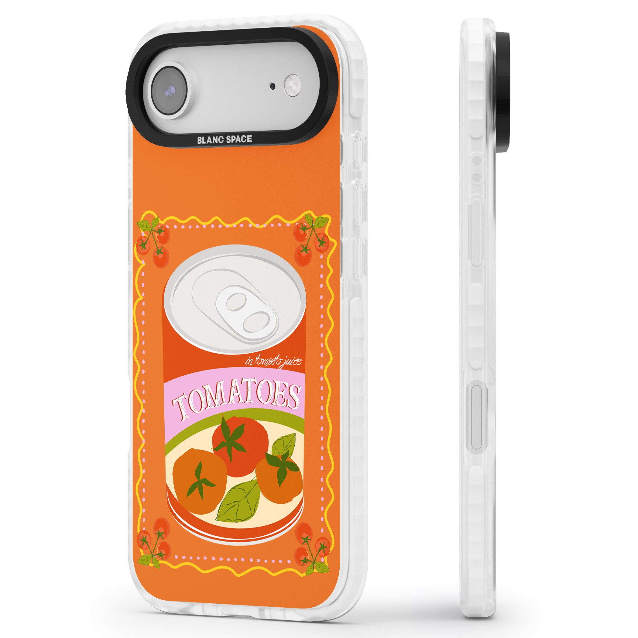 Tomato Soup Can iPhone 17 Air Impact Clear Phone Case Side Profile