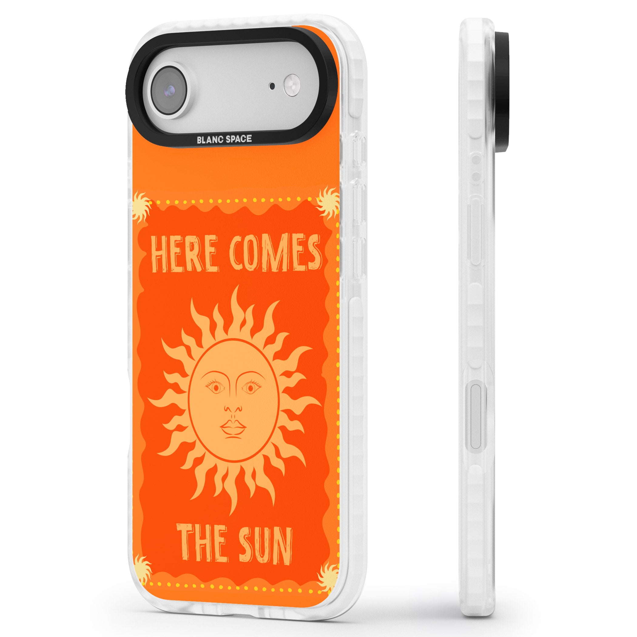 Retro Here Comes The Sun iPhone 17 Air Impact Clear Phone Case Side Profile
