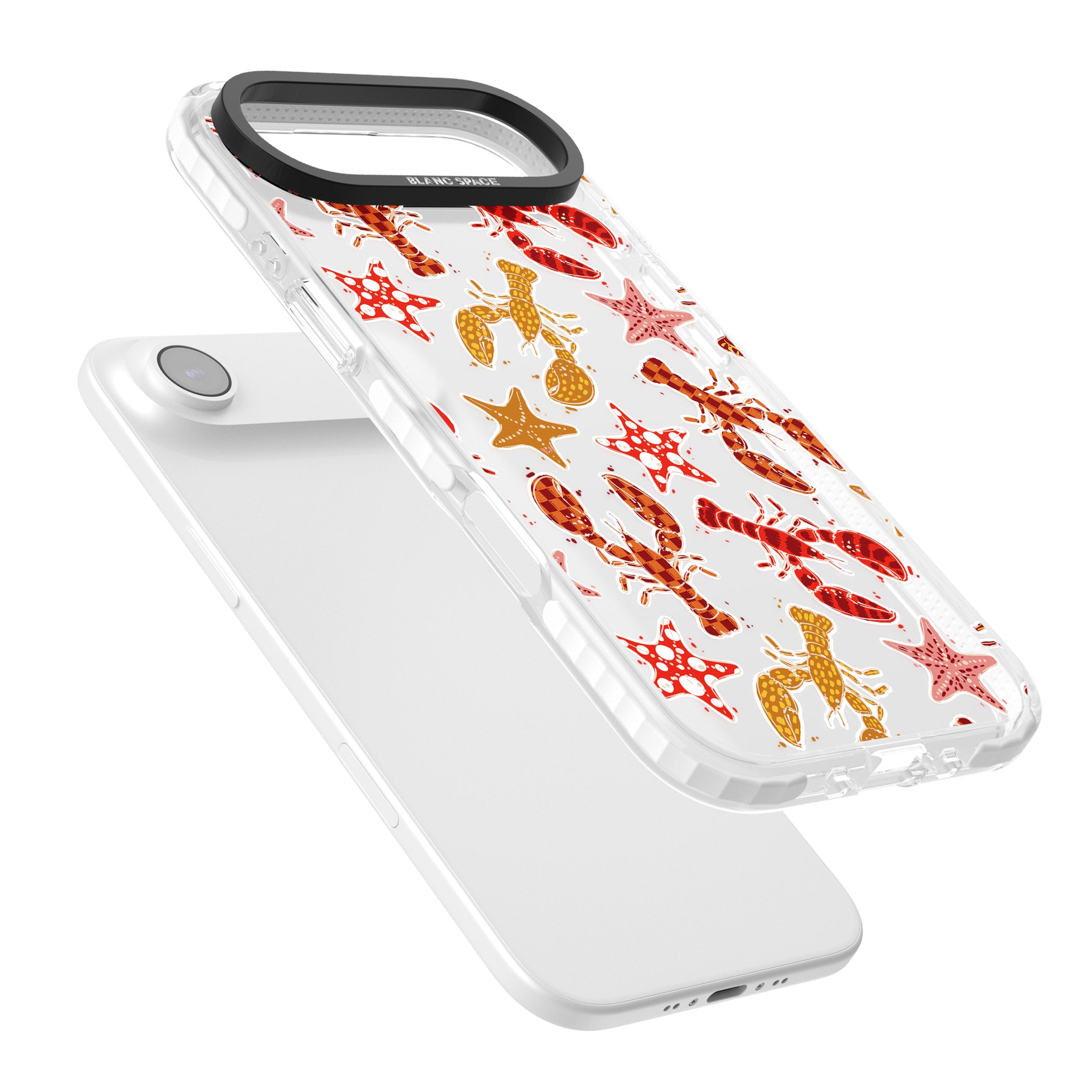 Lobster & Starfish Coastal Pattern iPhone 17 Air Impact Clear Phone Case Colours