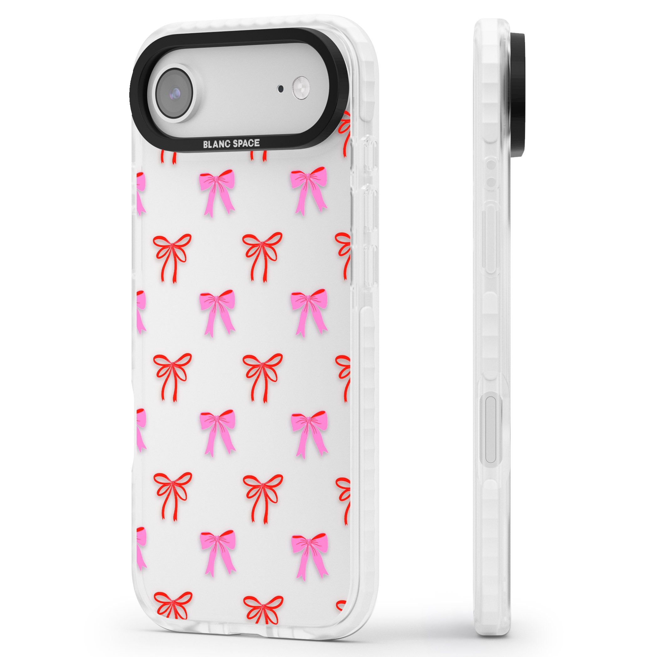 Cute Bow Pattern iPhone 17 Air Impact Clear Phone Case Side Profile