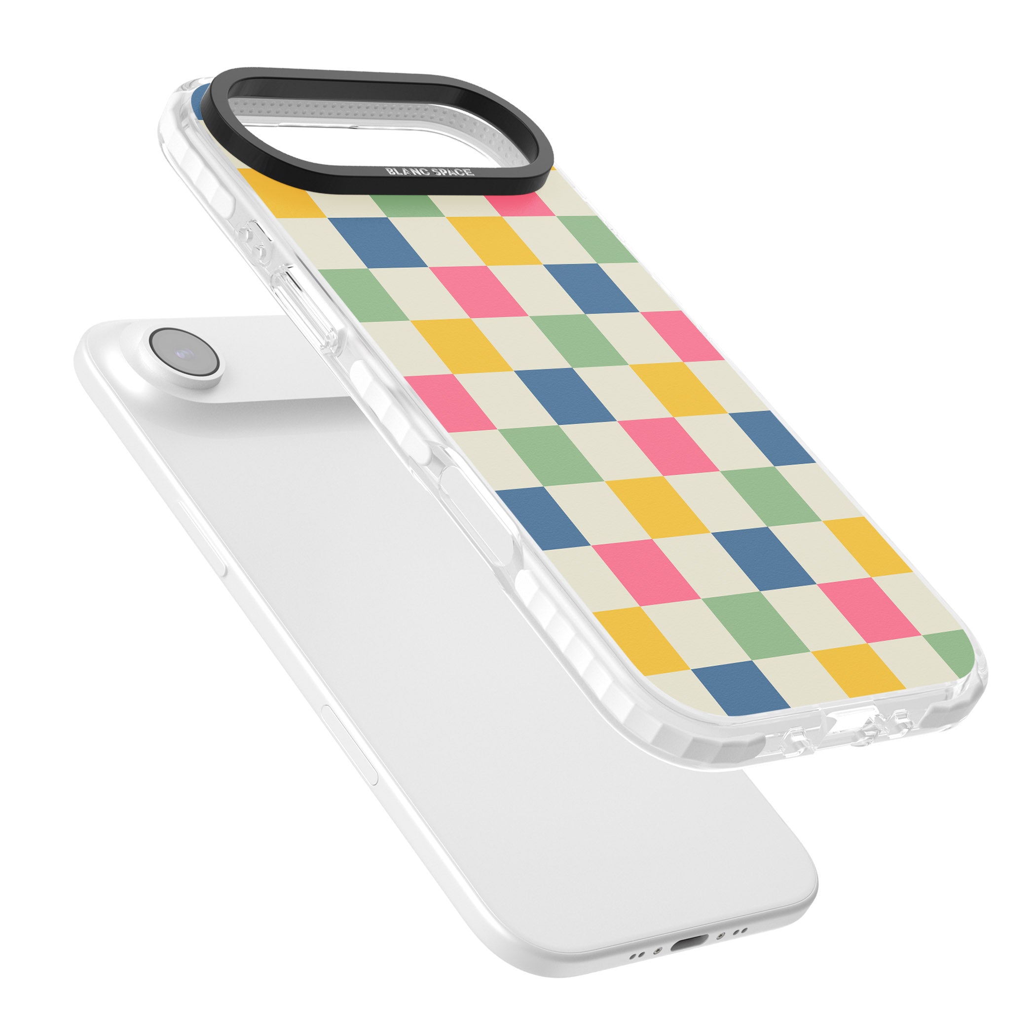 Pastel Multicolor Checkered iPhone 17 Air Impact Clear Phone Case Colours