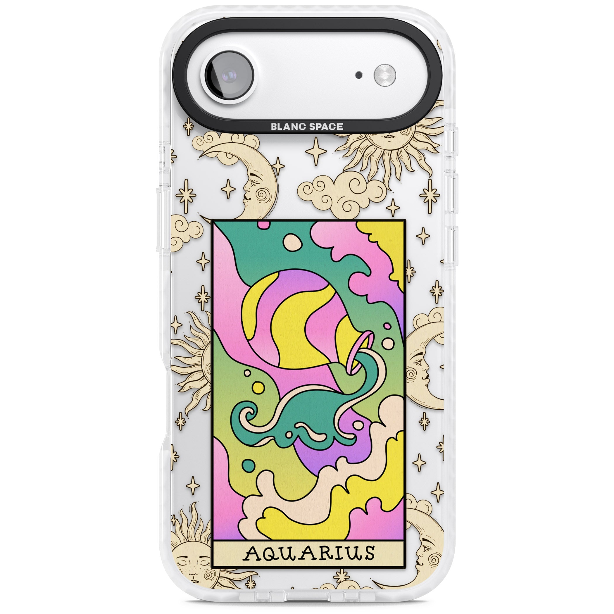 Celestial Zodiac Aquarius iPhone 17 Air Impact Clear Phone Case