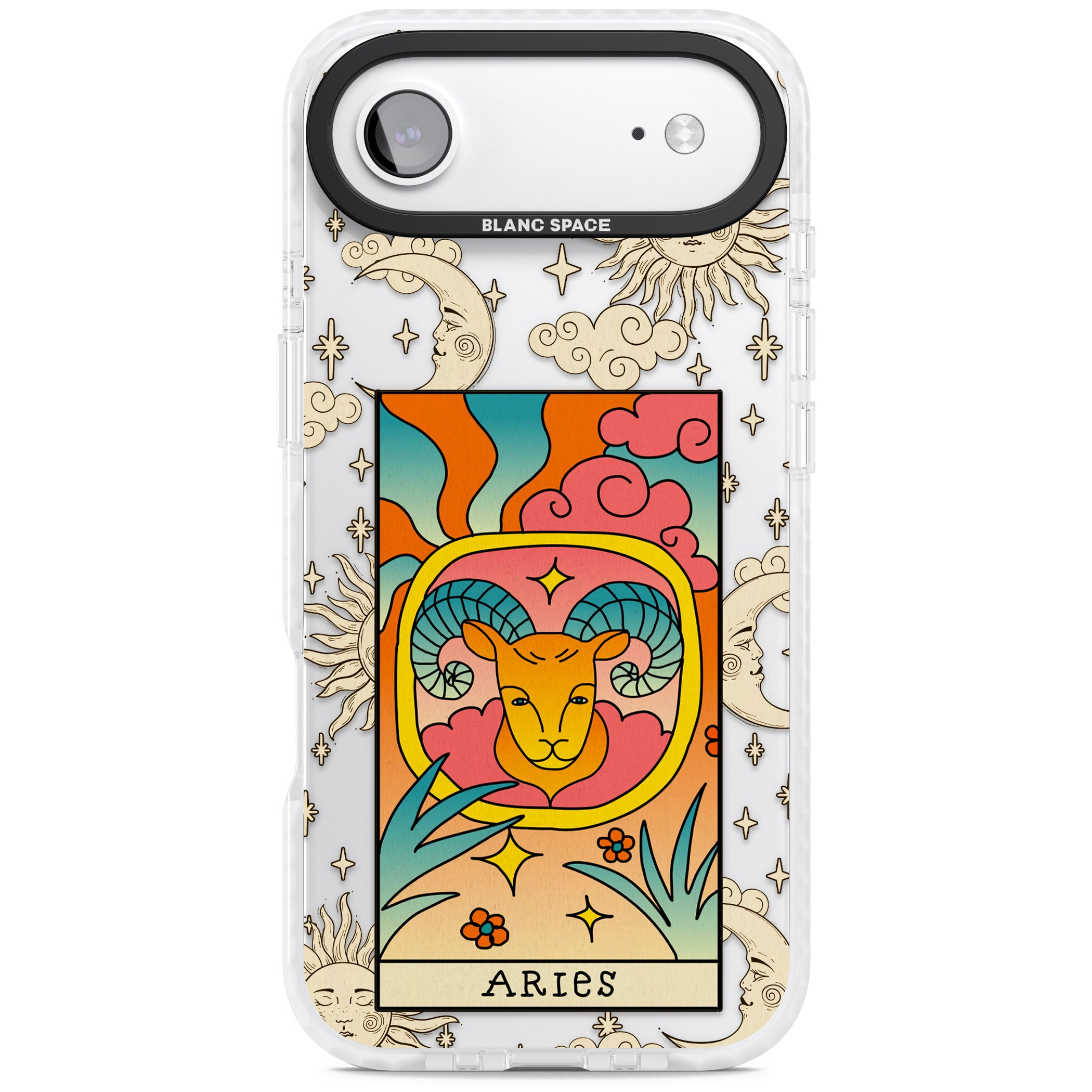 Celestial Zodiac Aries iPhone 17 Air Impact Clear Phone Case