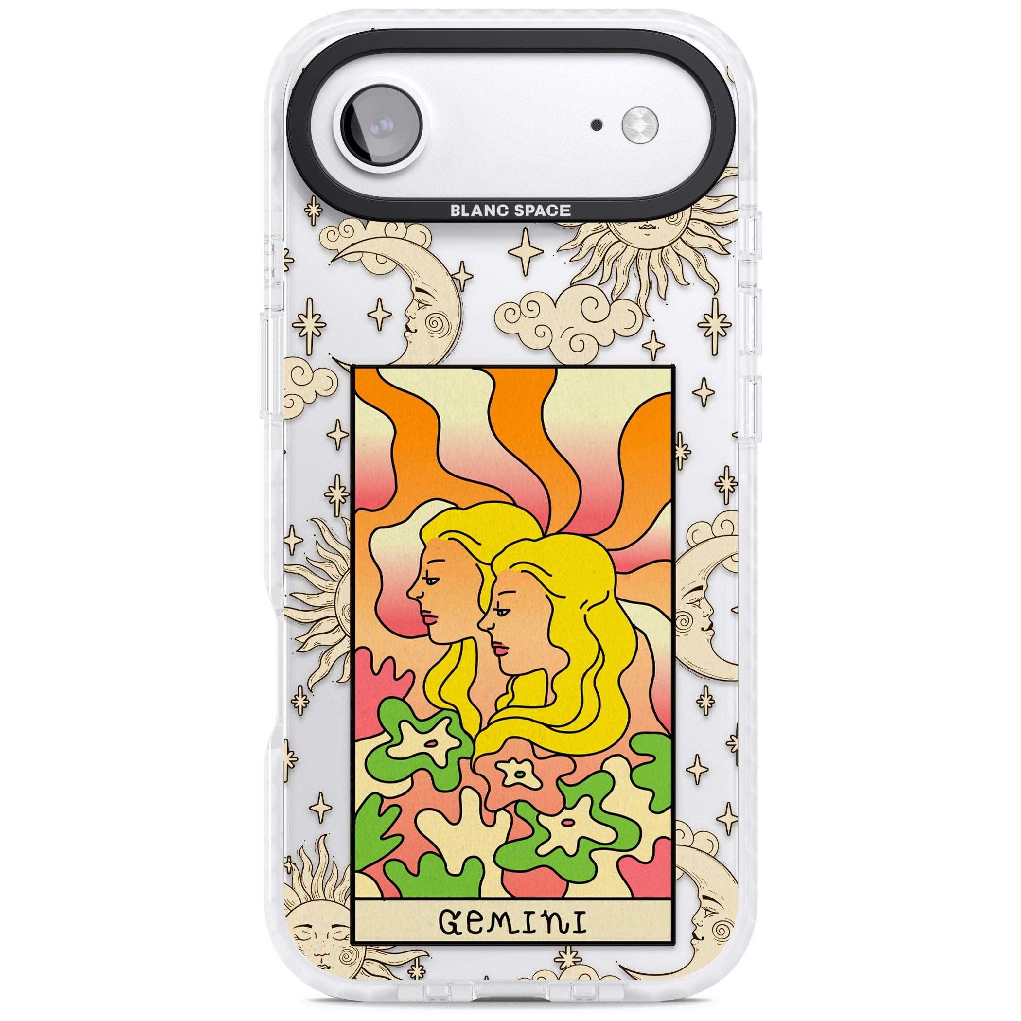 Celestial Zodiac Gemini iPhone 17 Air Impact Clear Phone Case