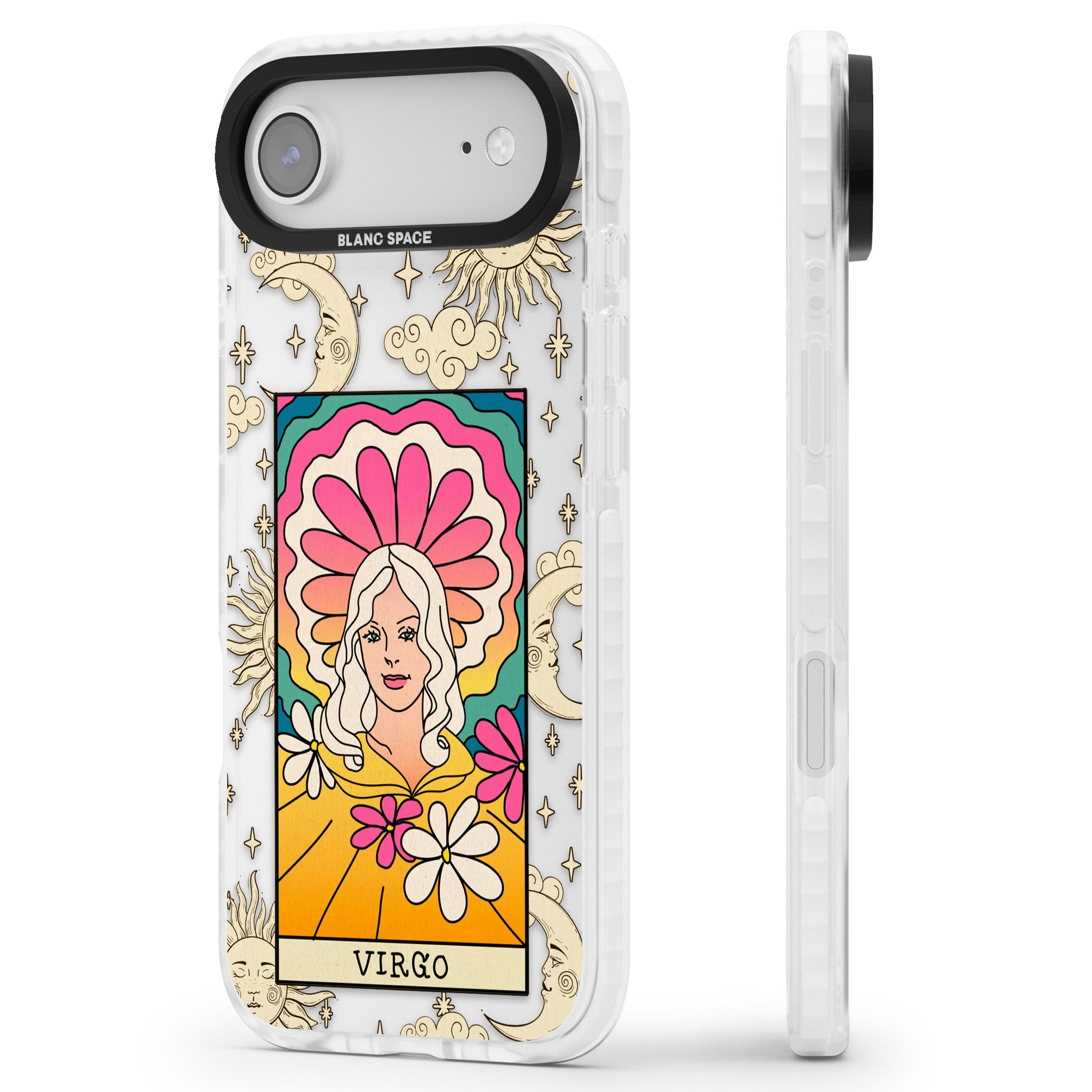 Celestial Zodiac Virgo iPhone 17 Air Impact Clear Phone Case Side Profile