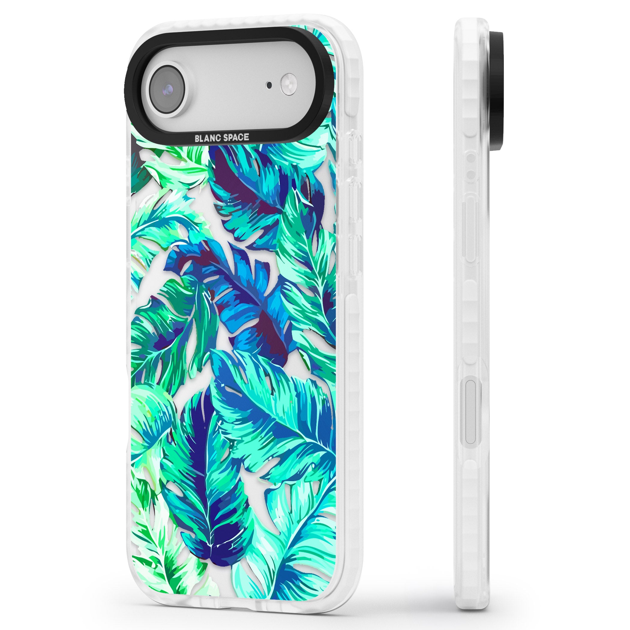 Tropical Palms iPhone 17 Air Impact Clear Phone Case Side Profile