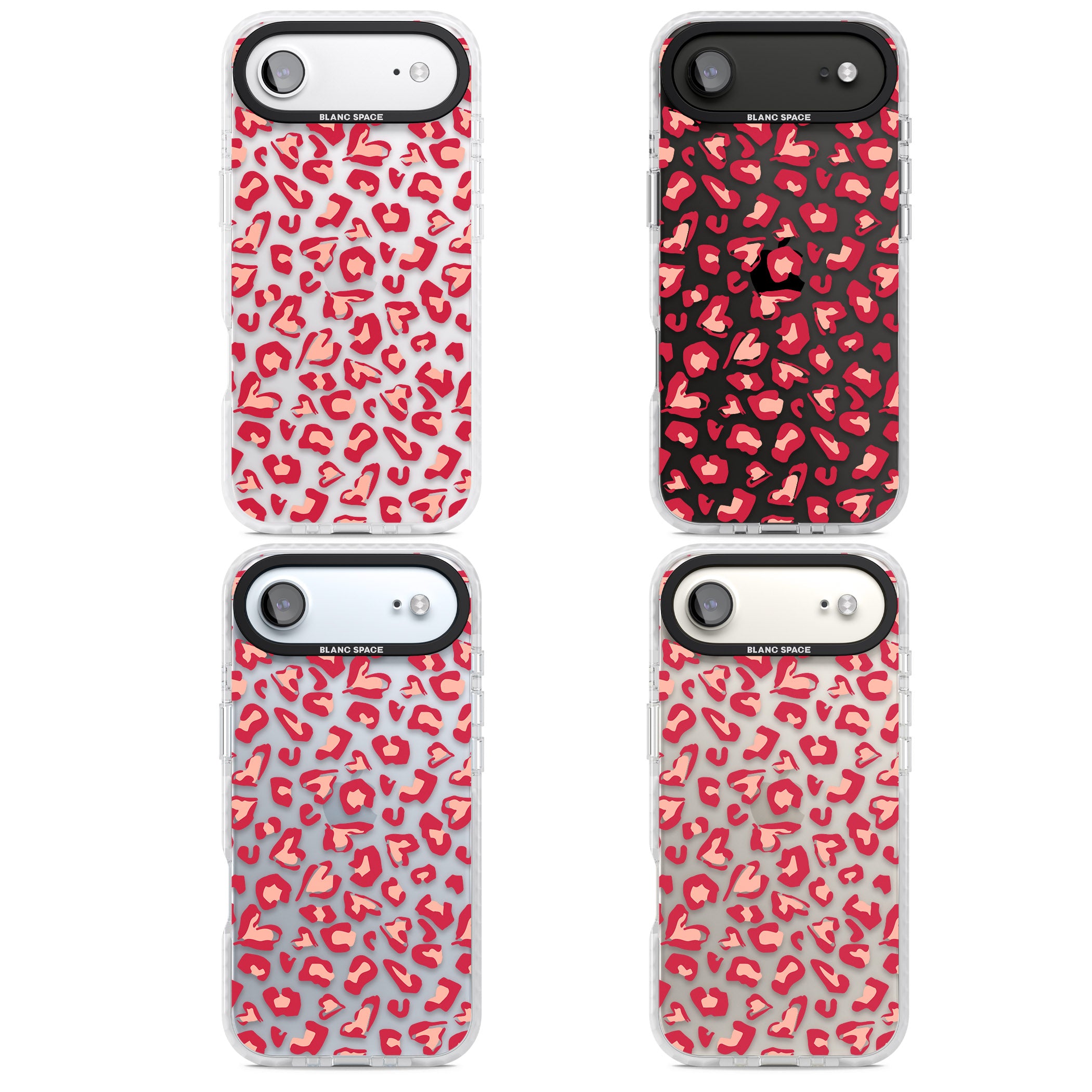 Heart Leopard Print iPhone 17 Air Impact Clear Phone Case APT Impact Protection