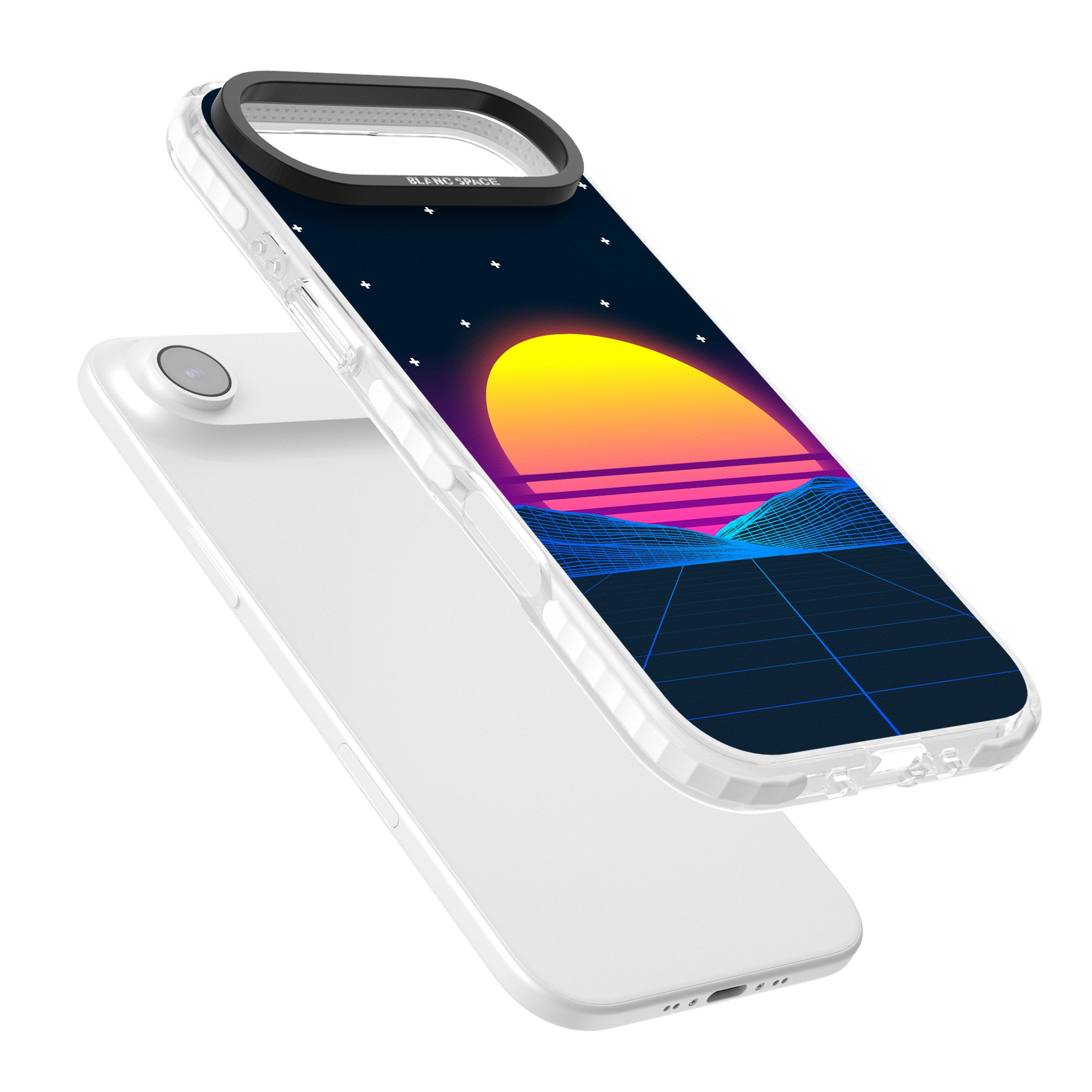 Retro Sunset Vaporwave iPhone 17 Air Impact Clear Phone Case Colours