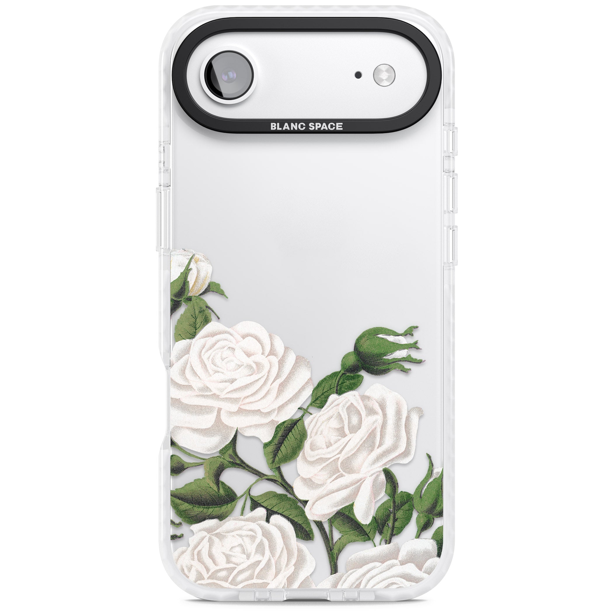 White Vintage Painted Flowers iPhone 17 Air Impact Clear Phone Case