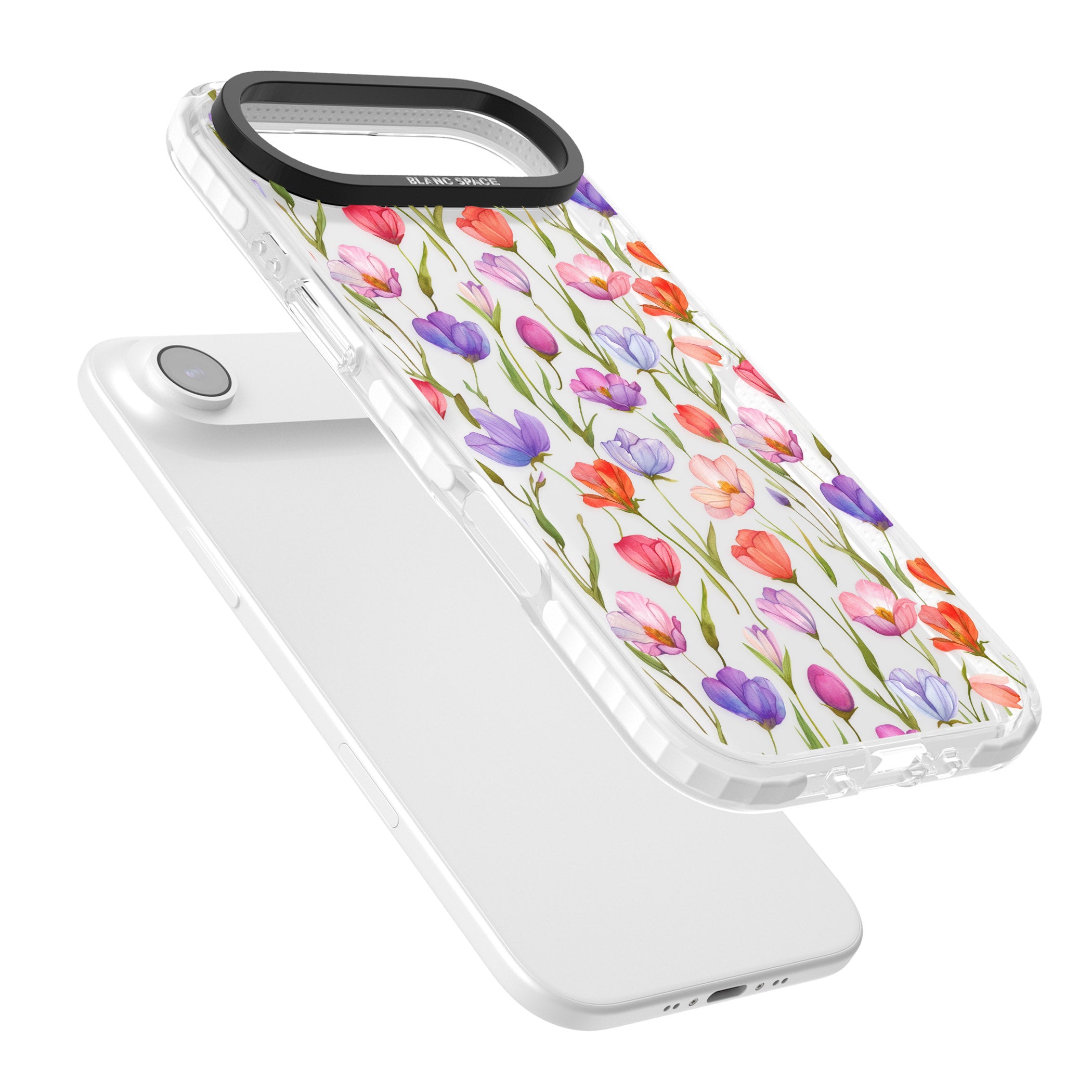 Red, Pink & Purple Flowers iPhone 17 Air Impact Clear Phone Case Colours