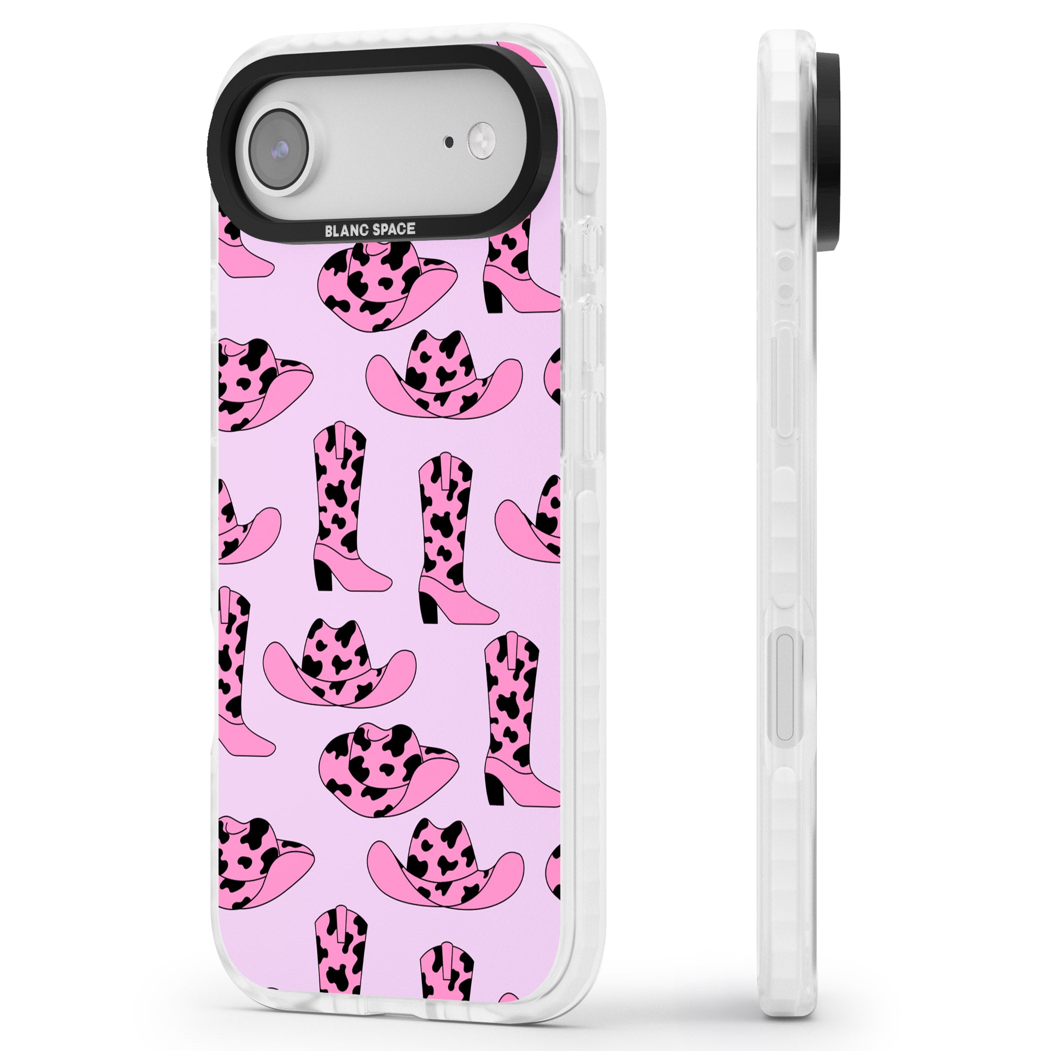 Cow Girl Pattern iPhone 17 Air Impact Clear Phone Case Side Profile