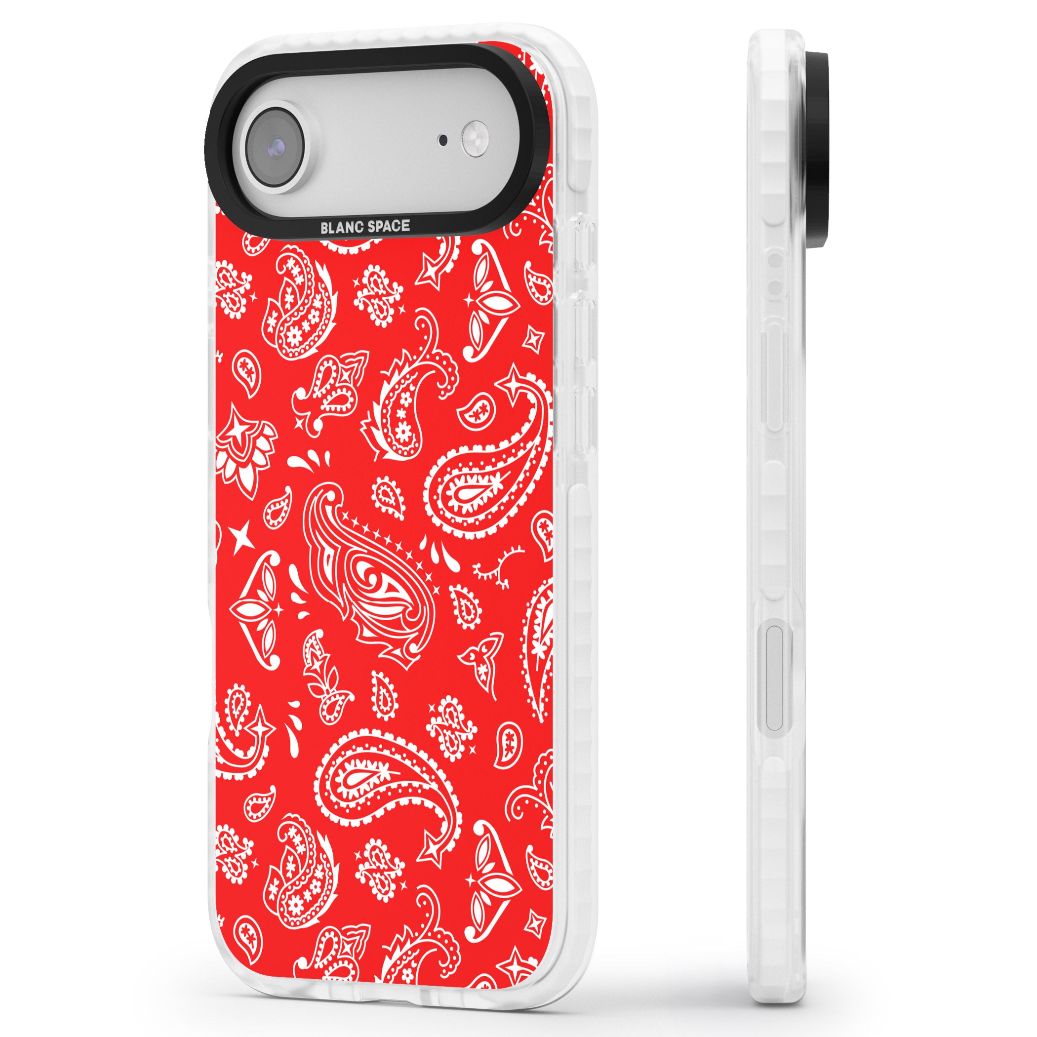 Red Bandana iPhone 17 Air Impact Clear Phone Case Side Profile