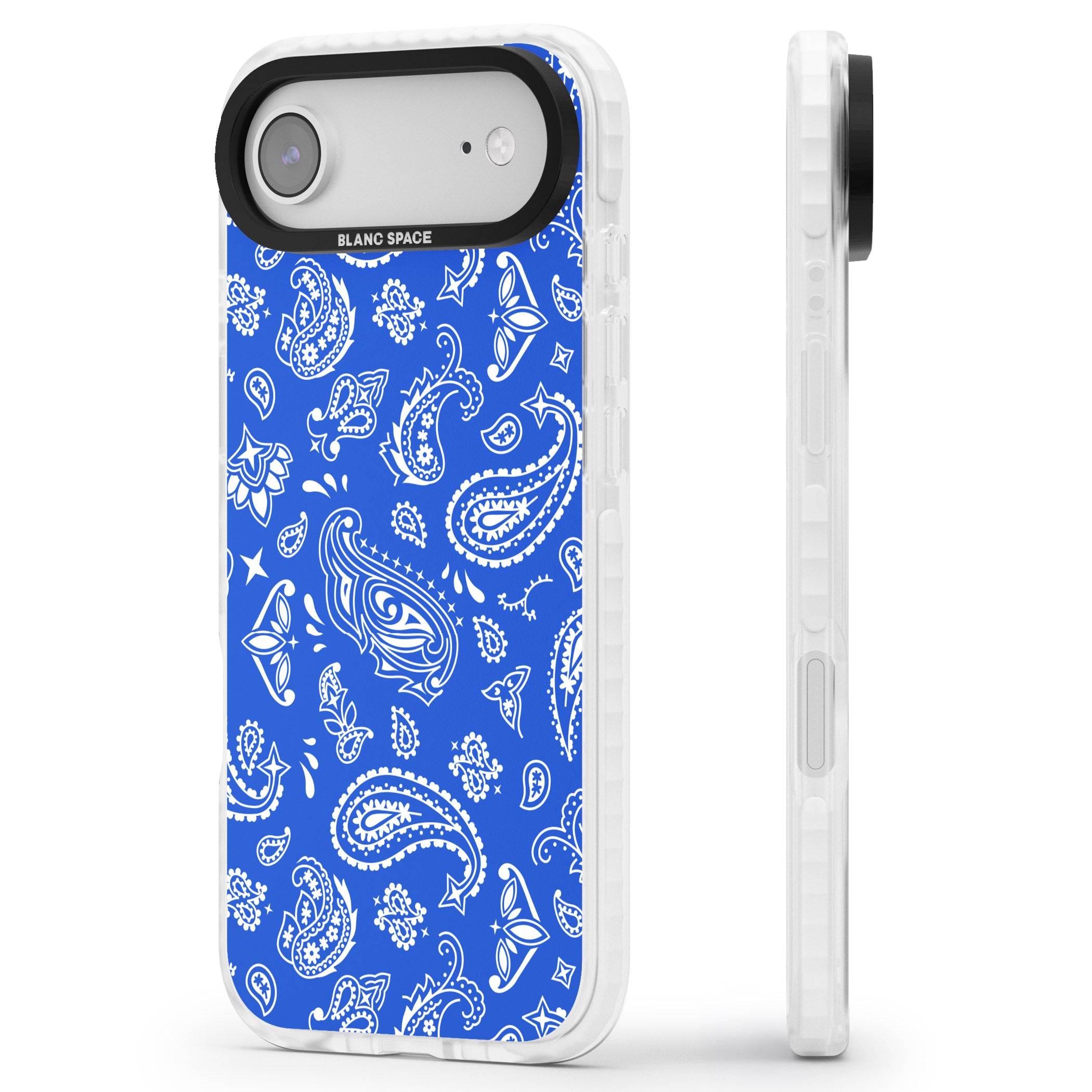 Blue Bandana iPhone 17 Air Impact Clear Phone Case Side Profile