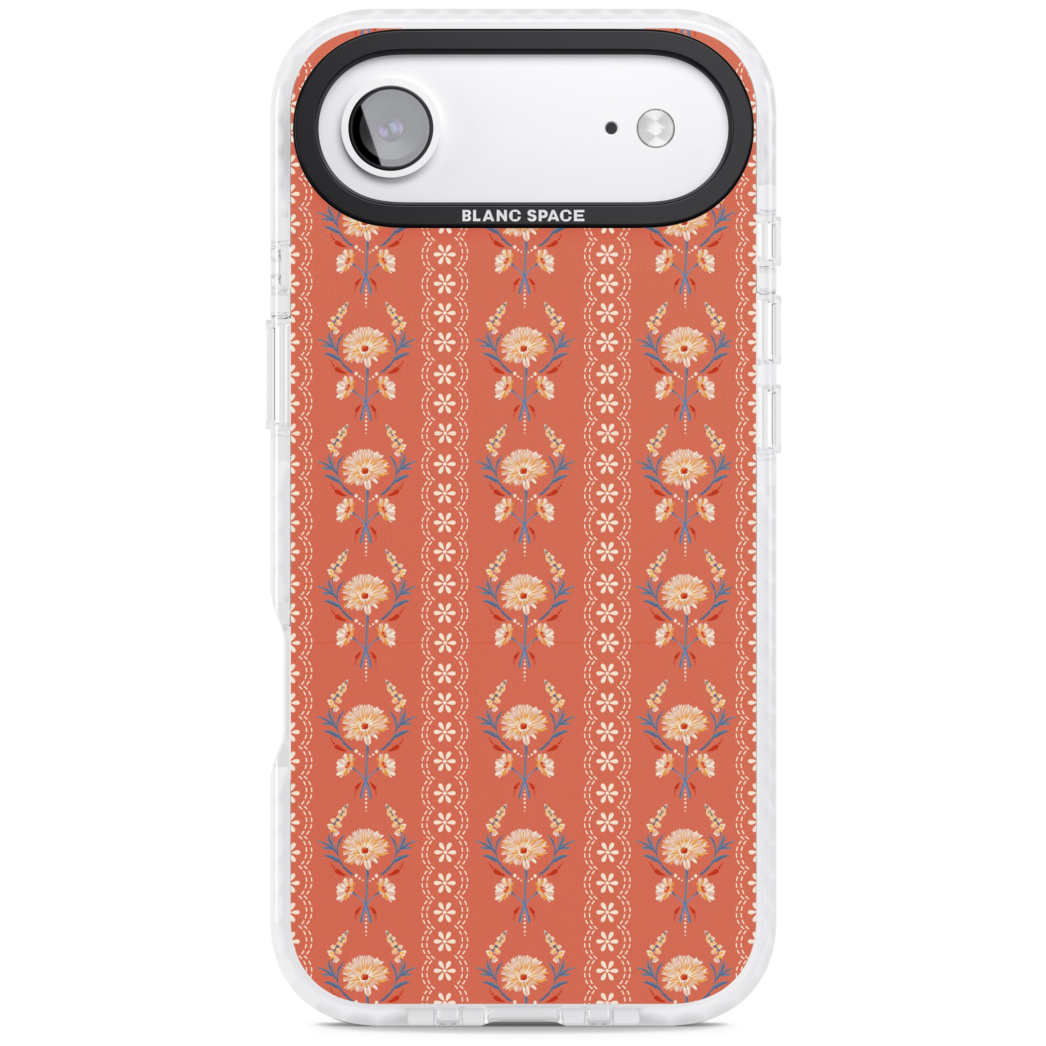 Vintage Terracotta Floral iPhone 17 Air Impact Clear Phone Case