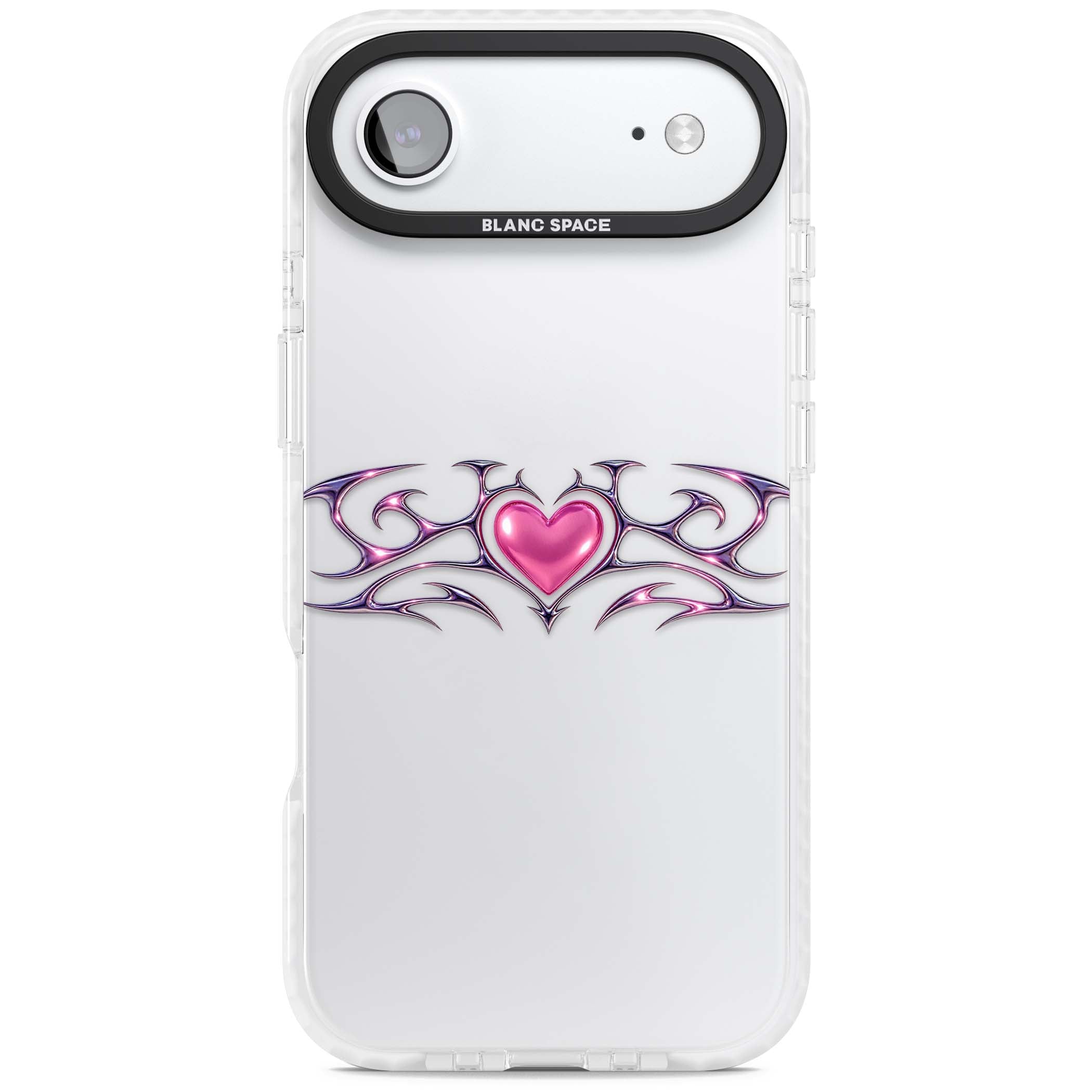 Pink Chrome Heart y2k iPhone case | Black Impact case for iPhone Air