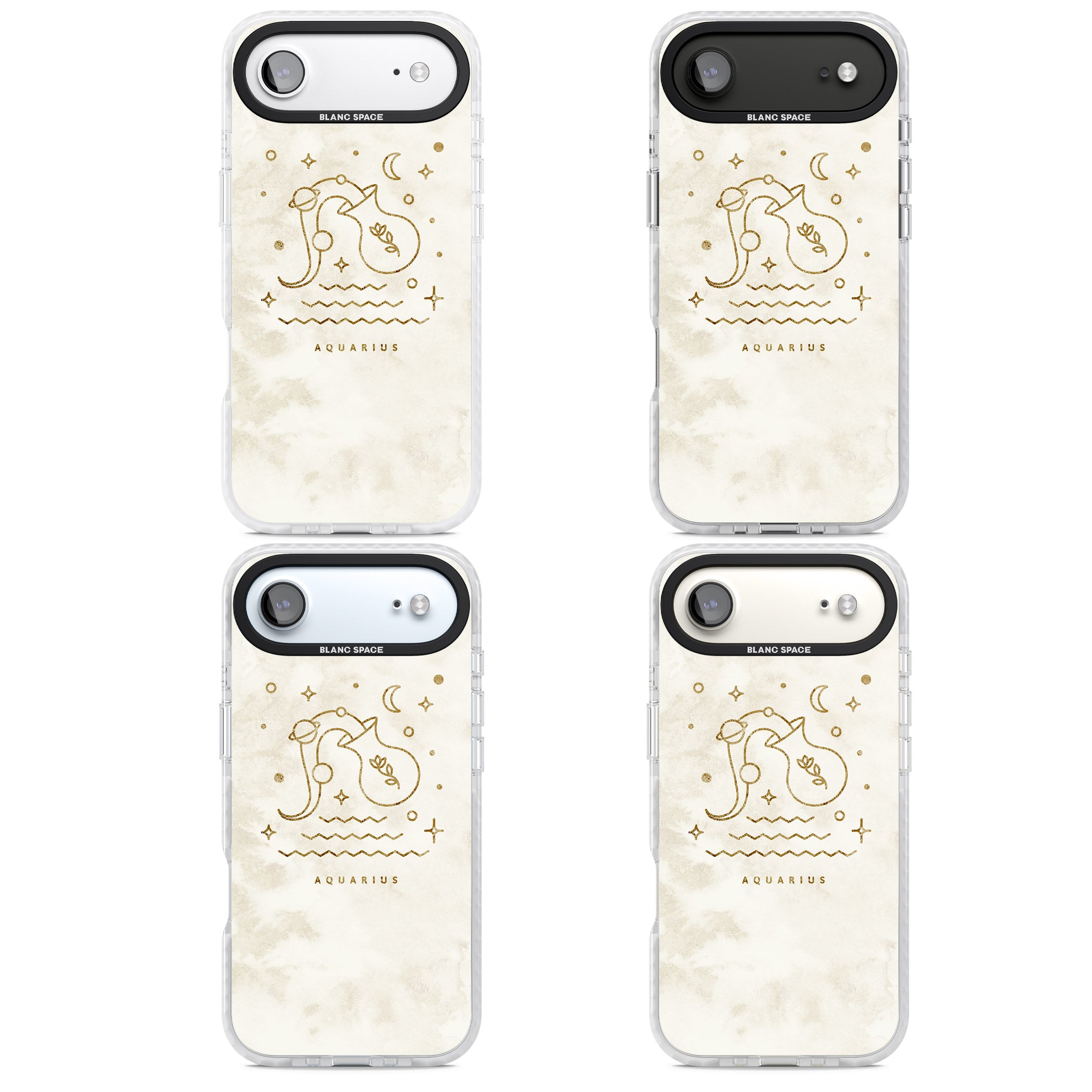 Aquarius Golden Emblem iPhone 17 Air Impact Clear Phone Case APT Impact Protection