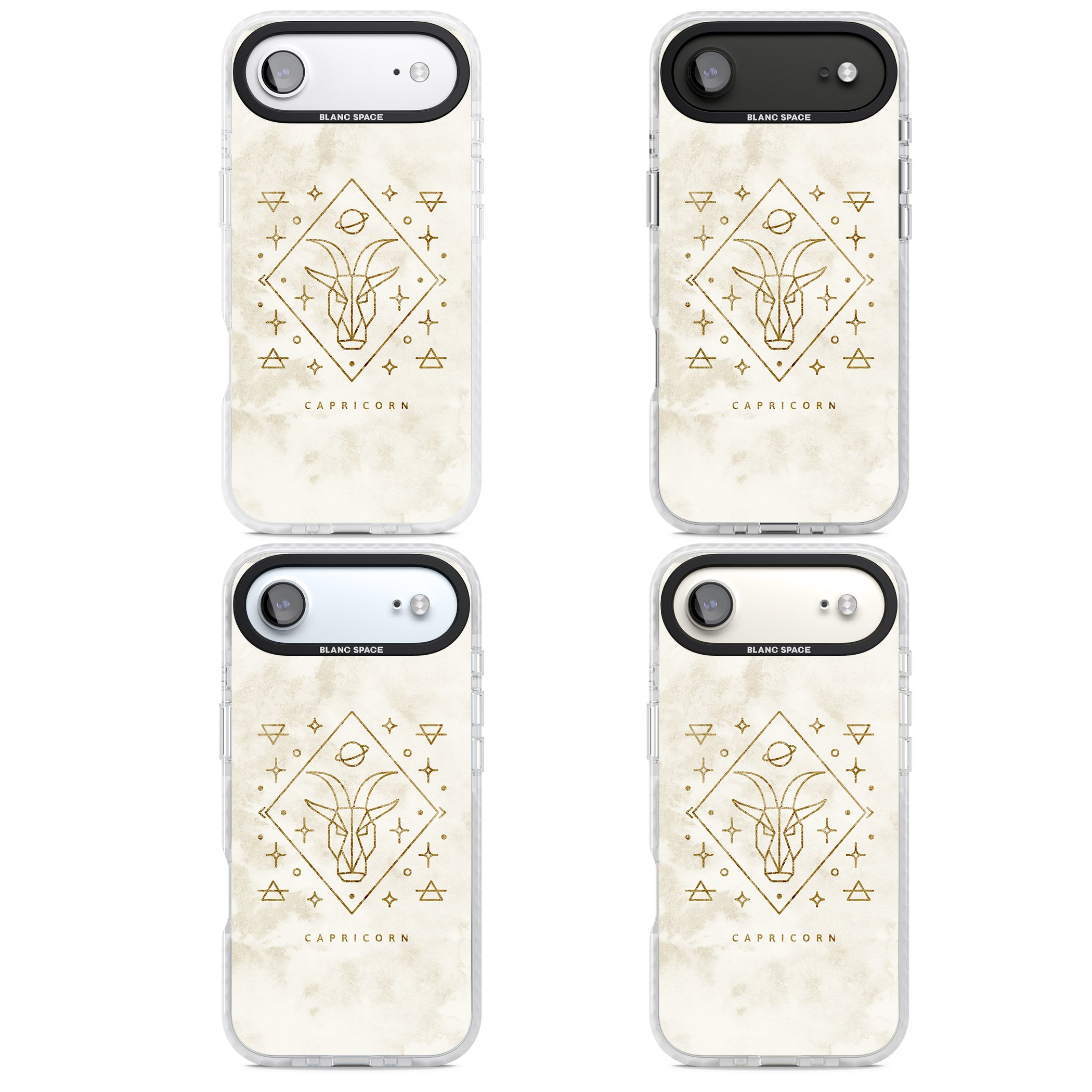 Capricorn Gold Zodiac Design iPhone 17 Air Impact Clear Phone Case APT Impact Protection
