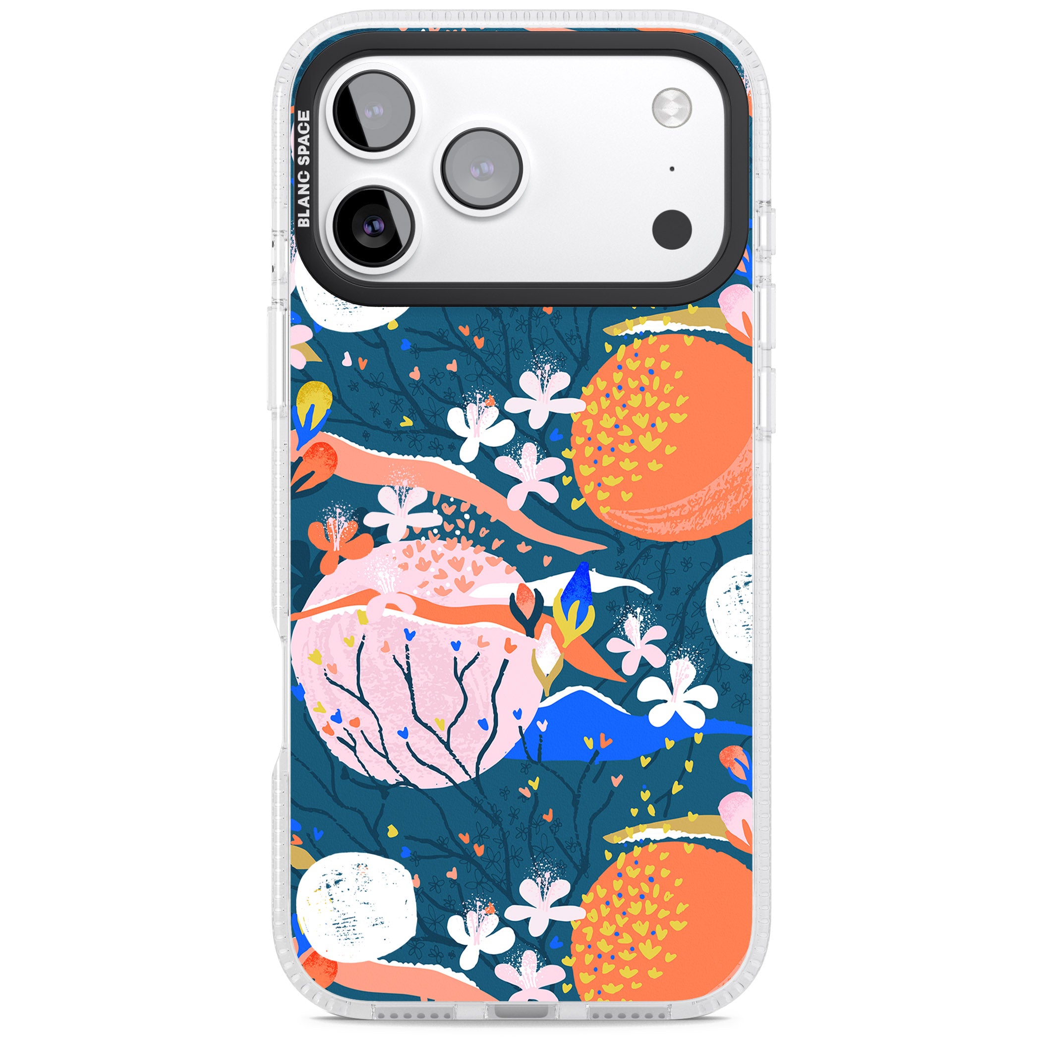 Vibrant Coral Pattern iPhone 17 Pro Impact Air Clear Phone Case