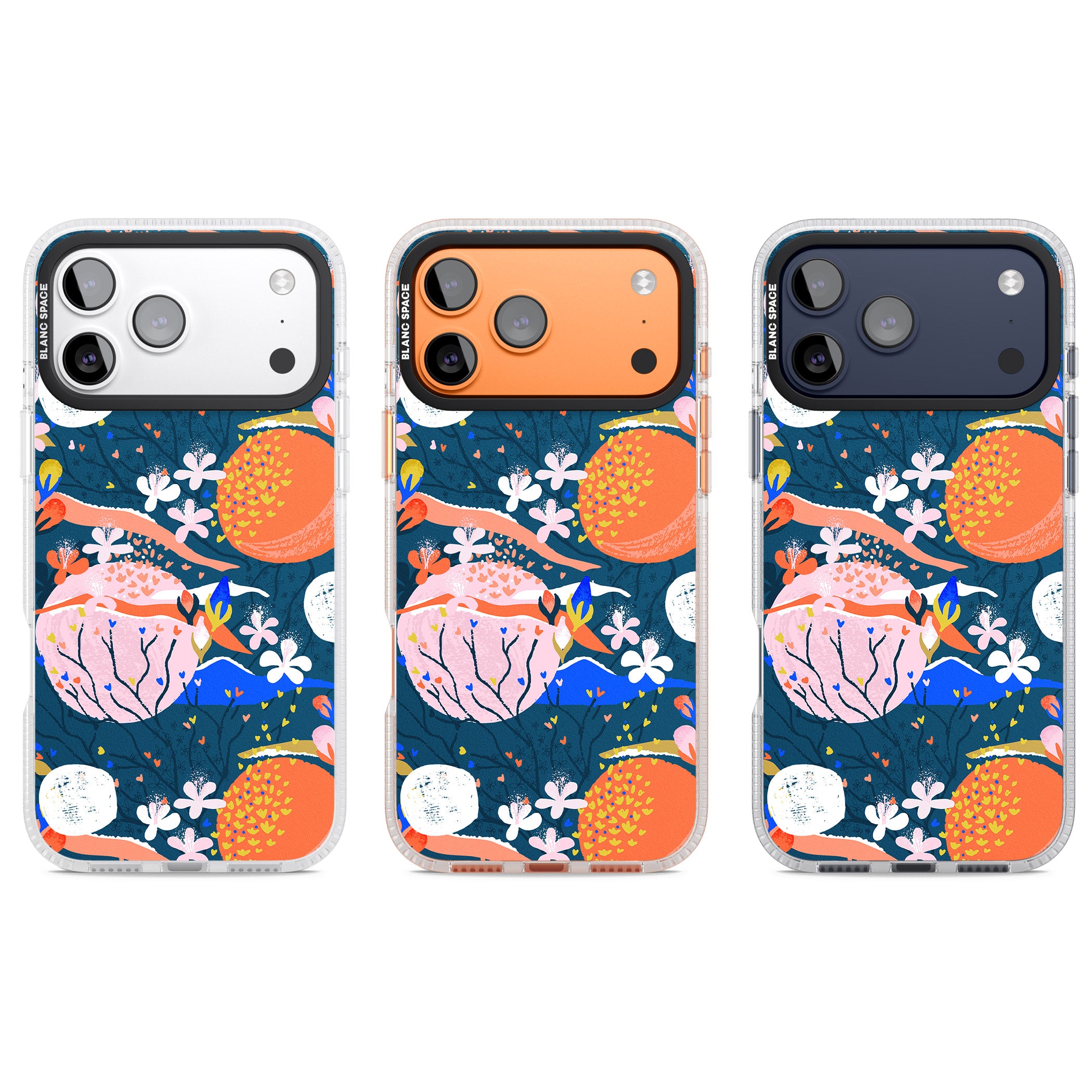 Vibrant Coral Pattern iPhone 17 Pro Impact Air Clear Phone Case APT Impact Protection