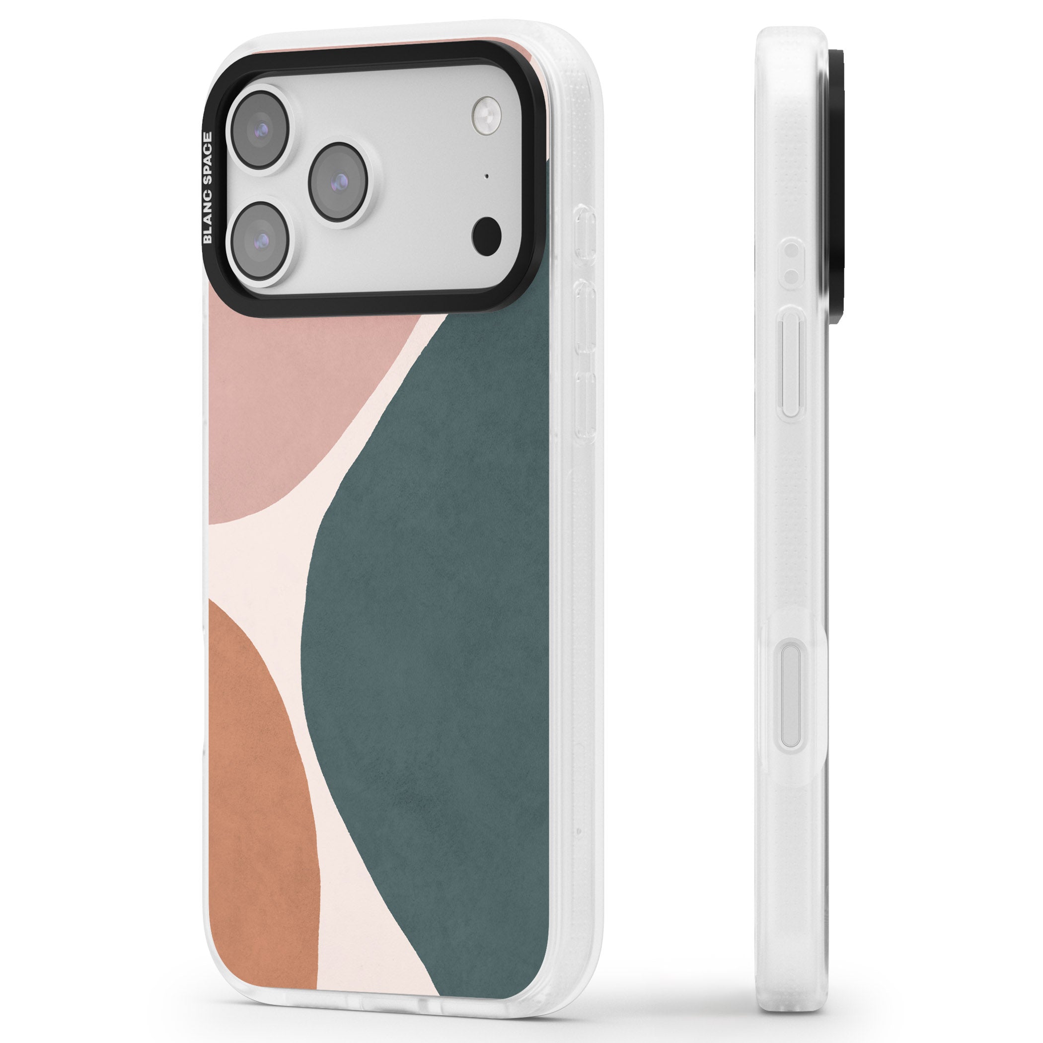Lush Abstract Watercolour Design #8 iPhone 17 Pro Impact Air Clear Phone Case Side Profile
