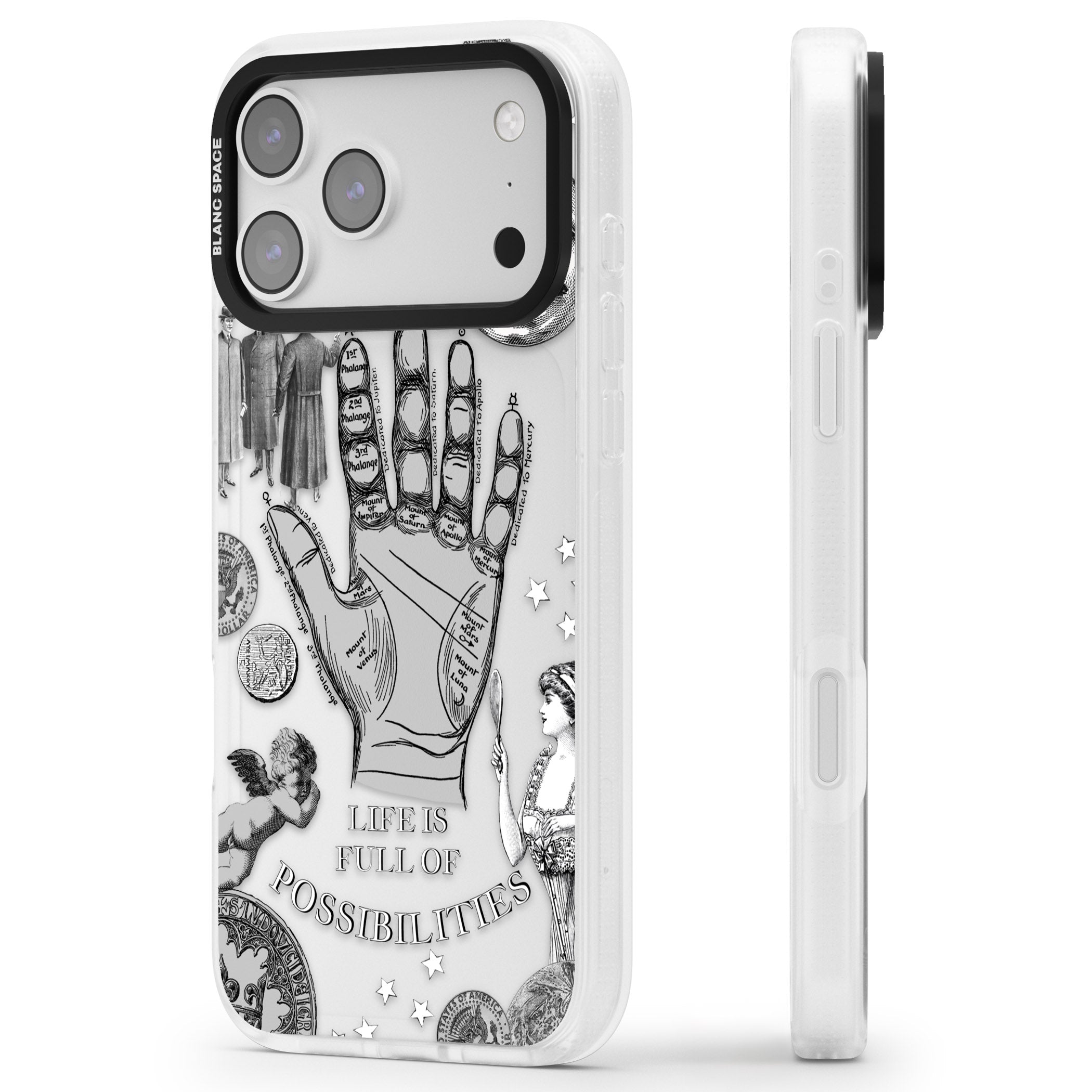 Life Is Full Of Possibilities iPhone 17 Pro Impact Air Clear Phone Case Side Profile