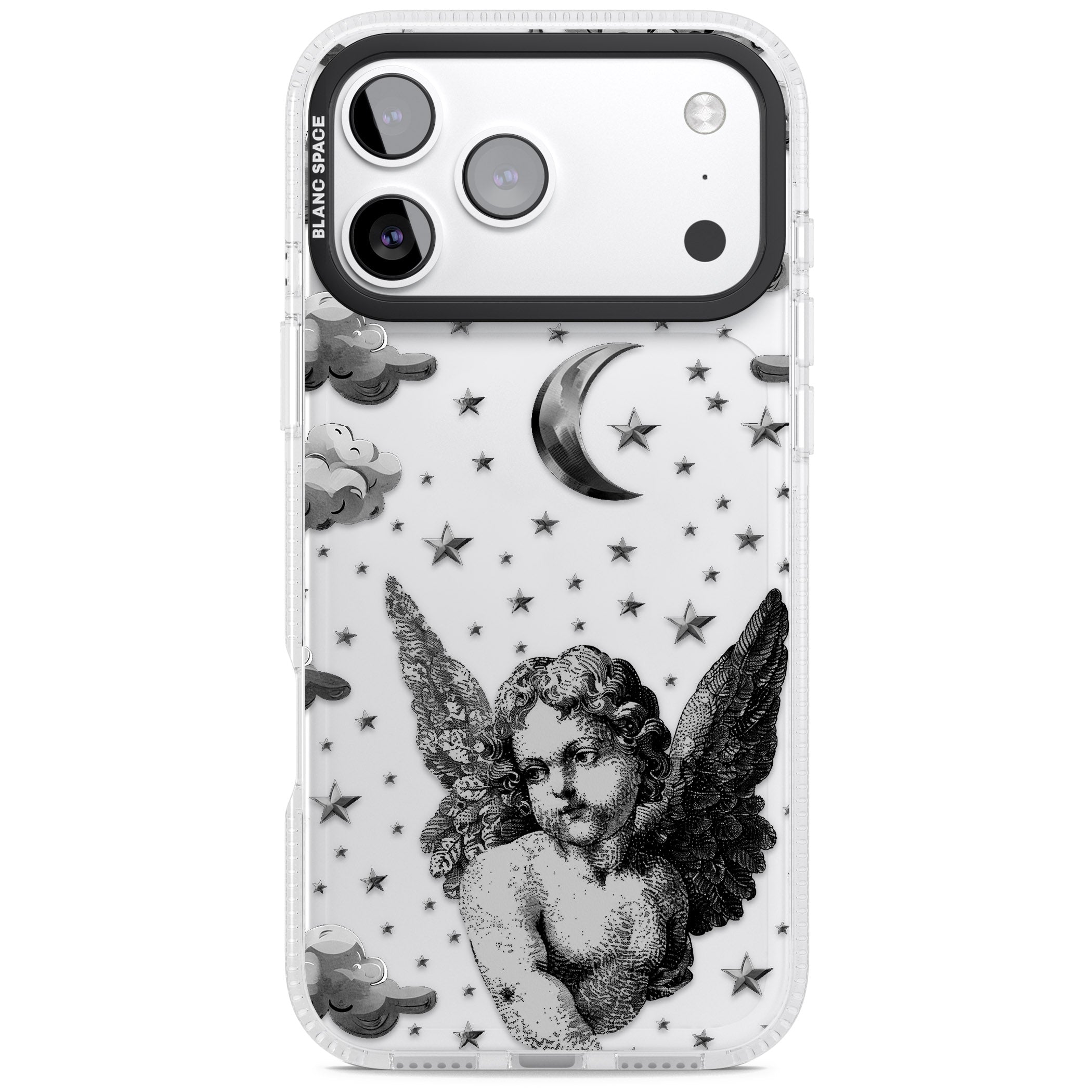 Celestial Cherub iPhone 17 Pro Impact Air Clear Phone Case