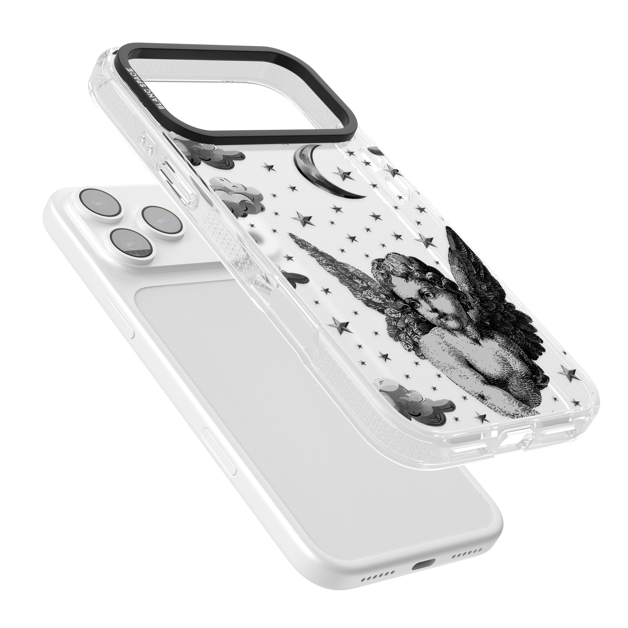 Celestial Cherub iPhone 17 Pro Impact Air Clear Phone Case Colours