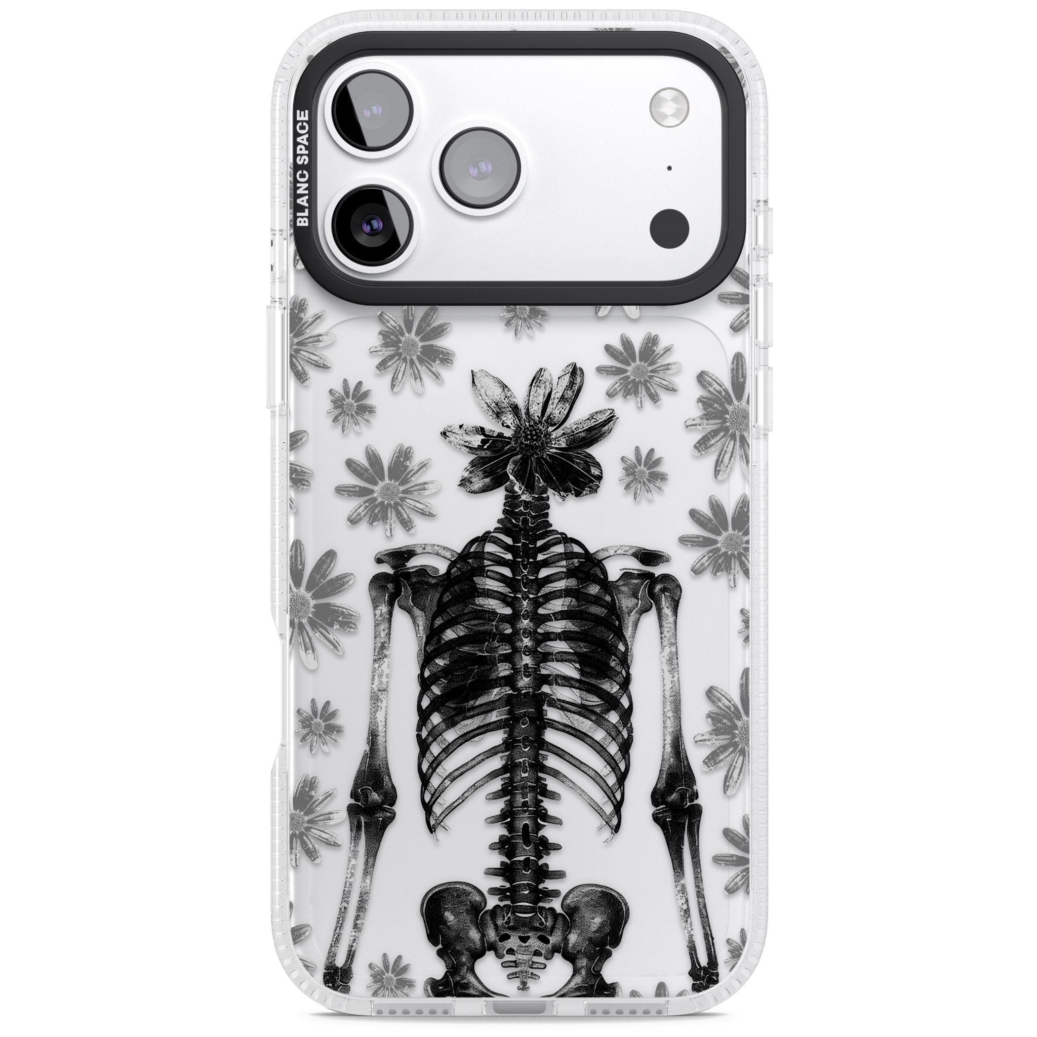 Skeleton Flower iPhone 17 Pro Impact Air Clear Phone Case
