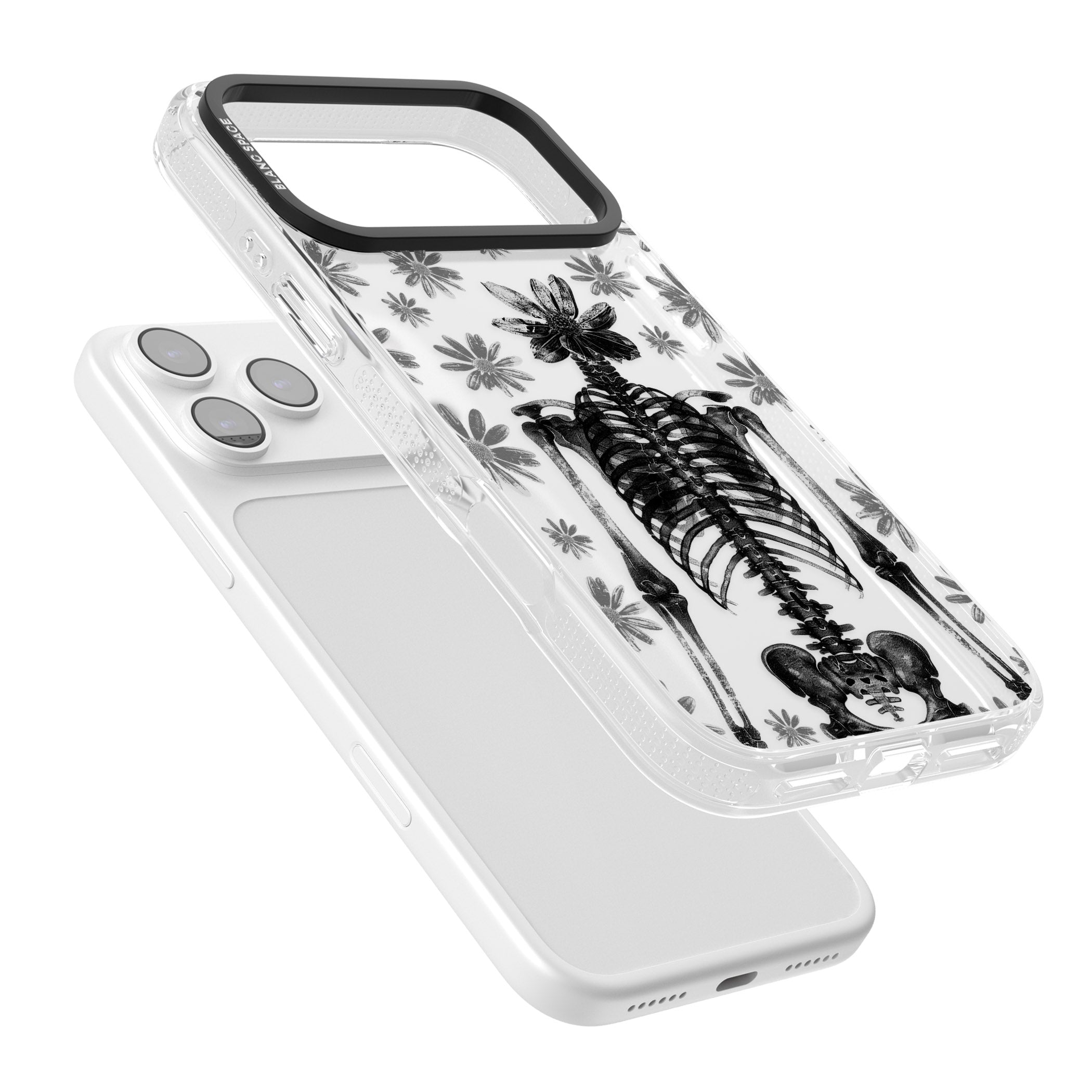 Skeleton Flower iPhone 17 Pro Impact Air Clear Phone Case Colours