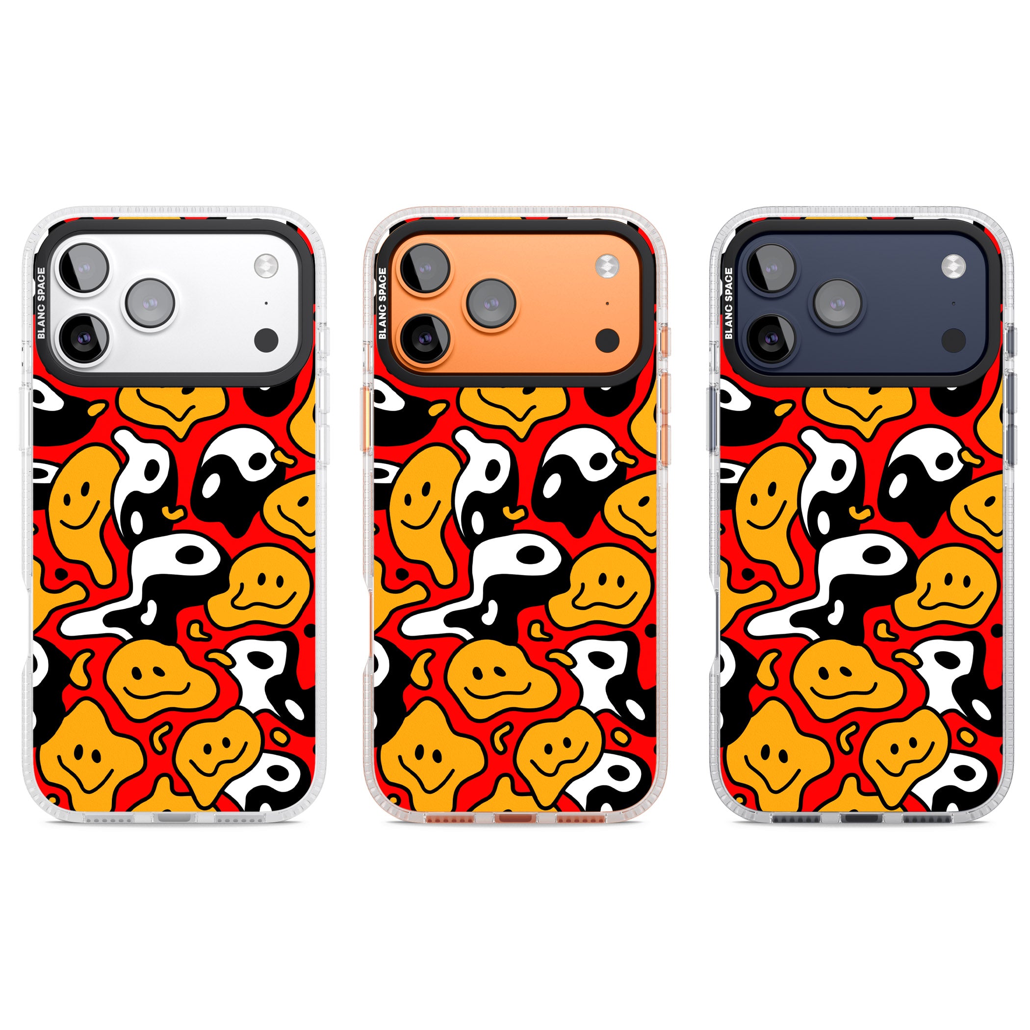 Yin Yang Acid Face iPhone 17 Pro Impact Air Clear Phone Case APT Impact Protection