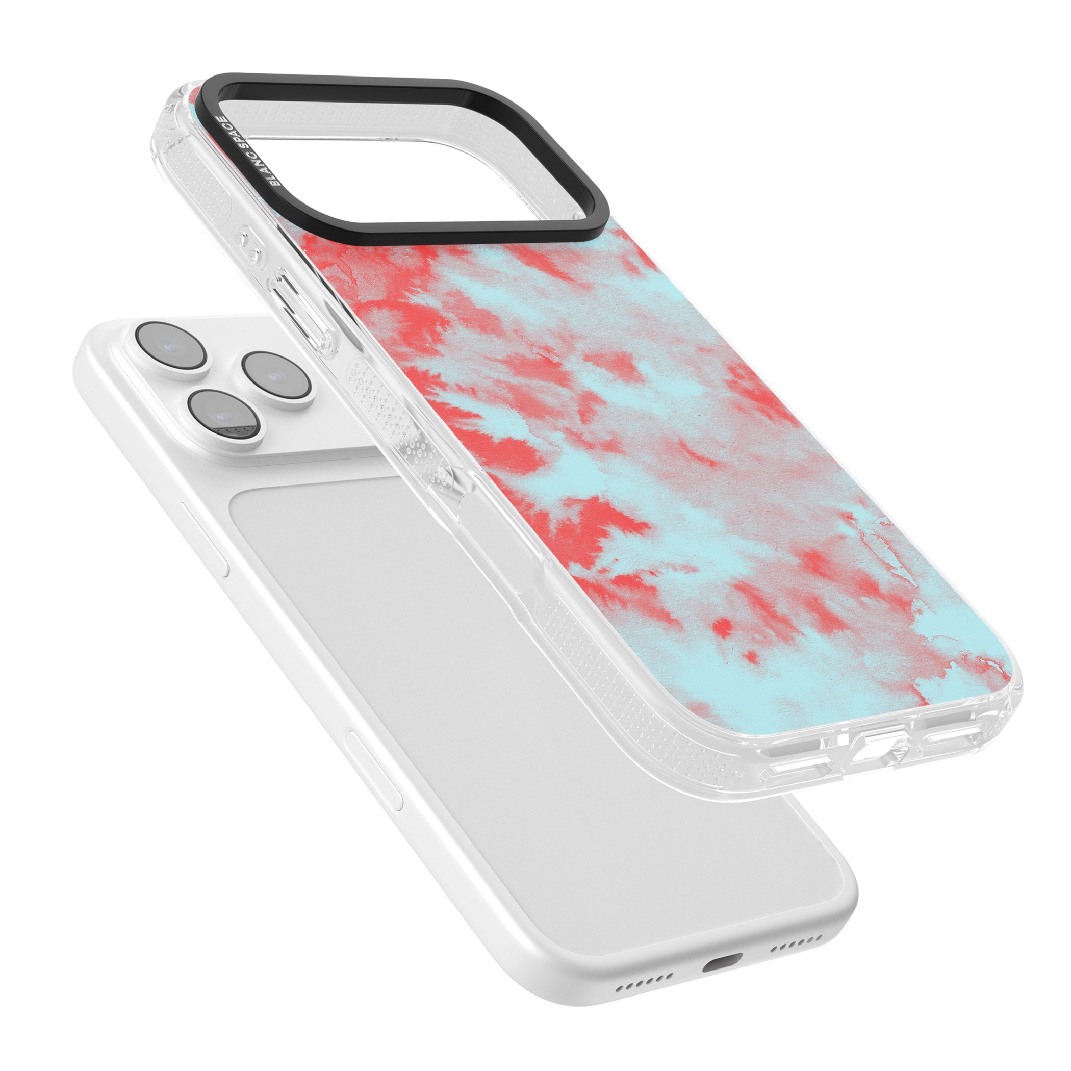 Red & Blue Acid Cloud iPhone 17 Pro Impact Air Clear Phone Case Colours
