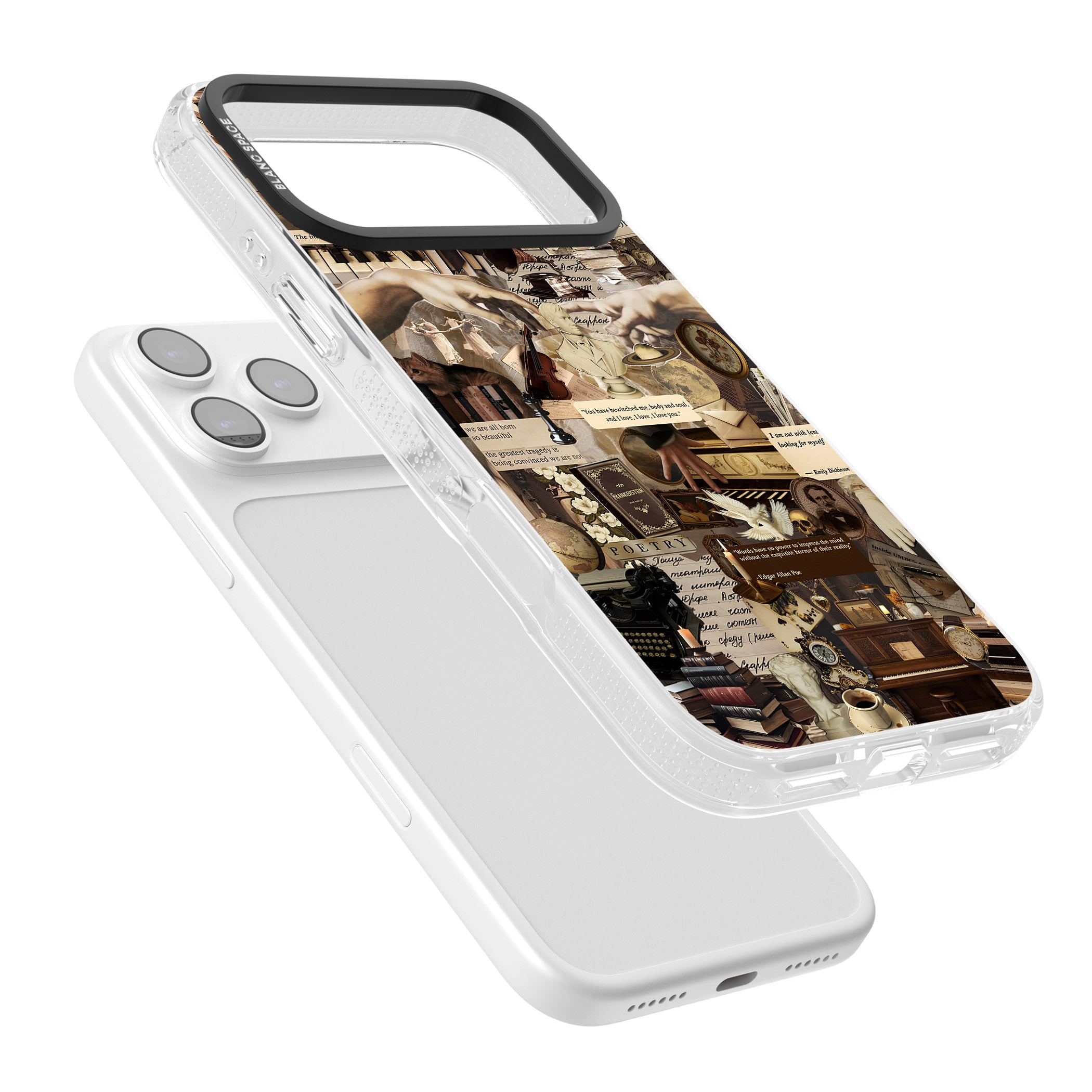 Antique Collage iPhone 17 Pro Impact Air Clear Phone Case Colours