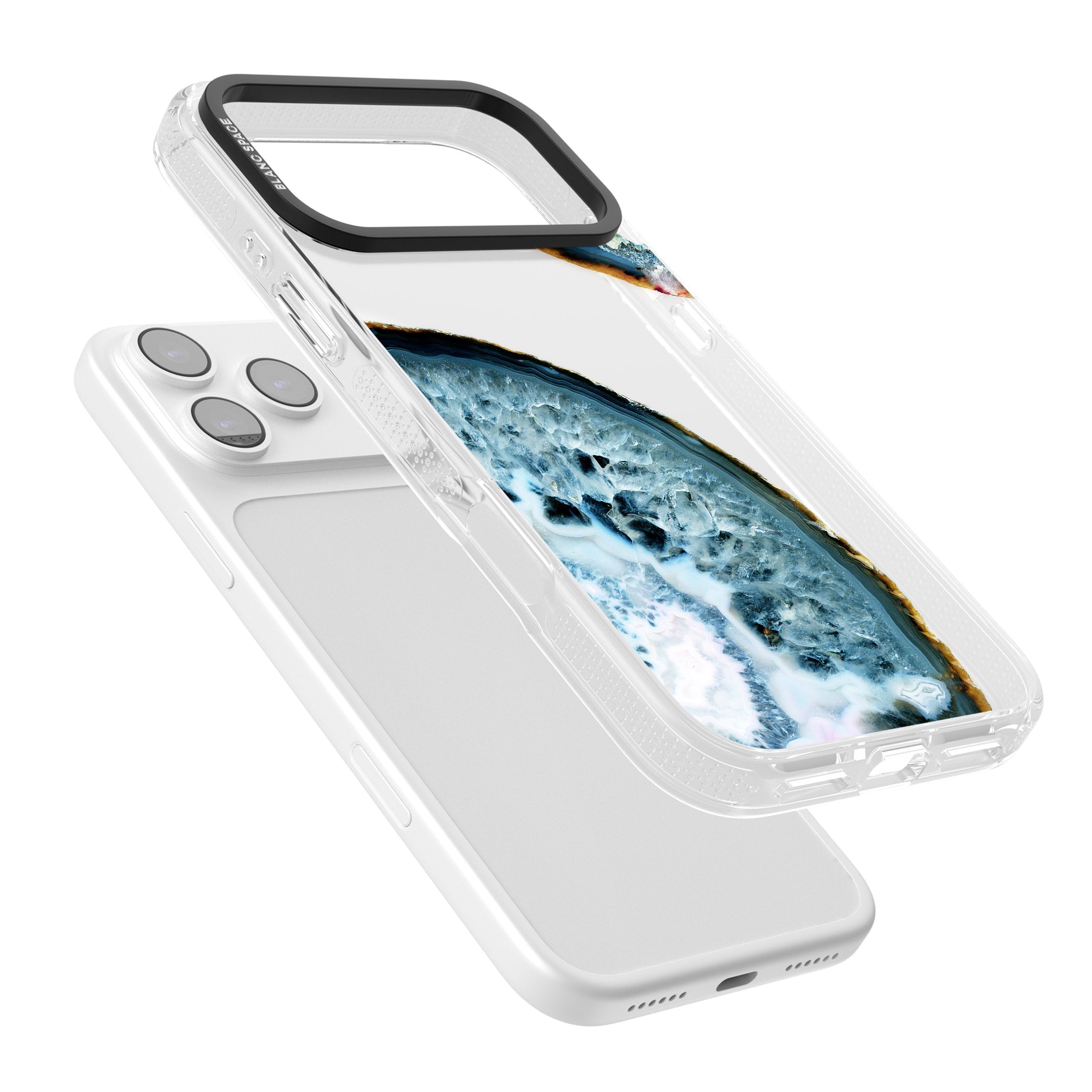 Blue Agate Slice iPhone 17 Pro Impact Air Clear Phone Case Colours