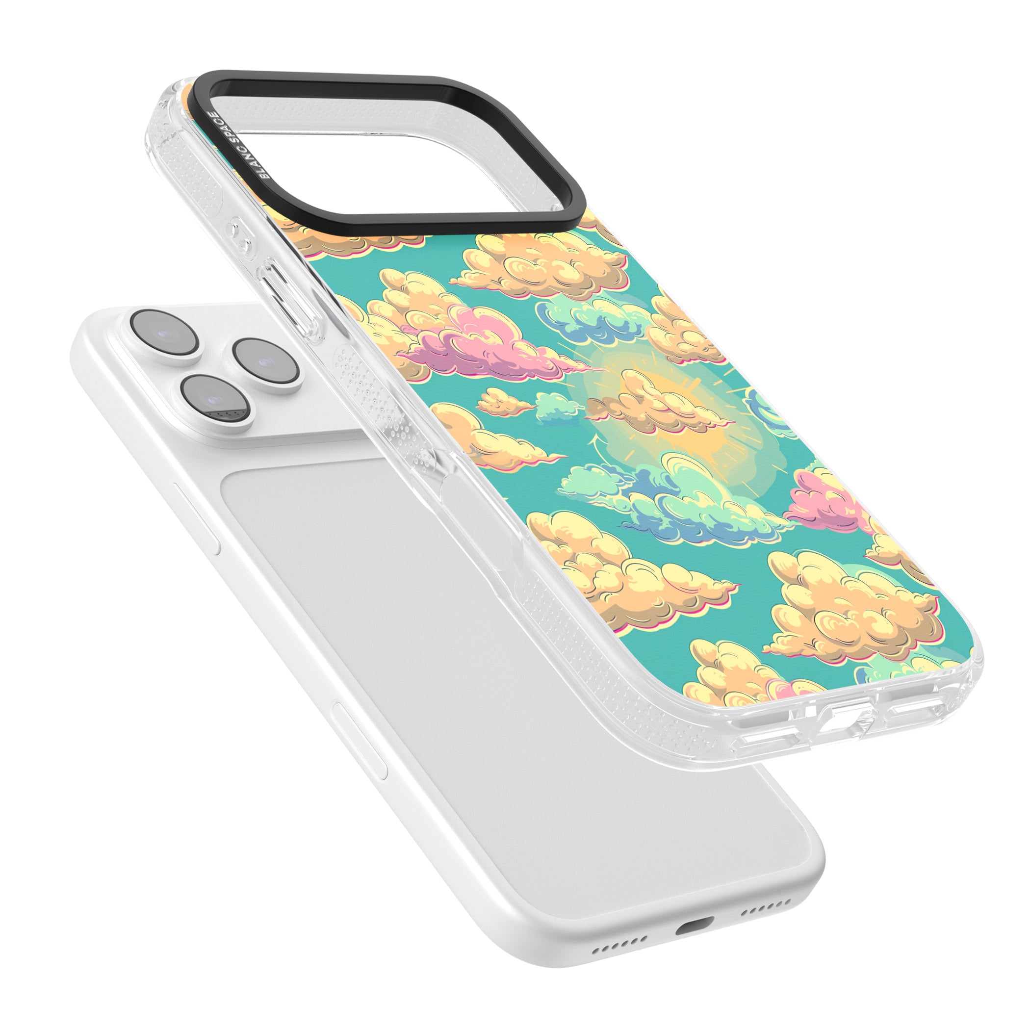 Pastel Clouds iPhone 17 Pro Impact Air Clear Phone Case Colours