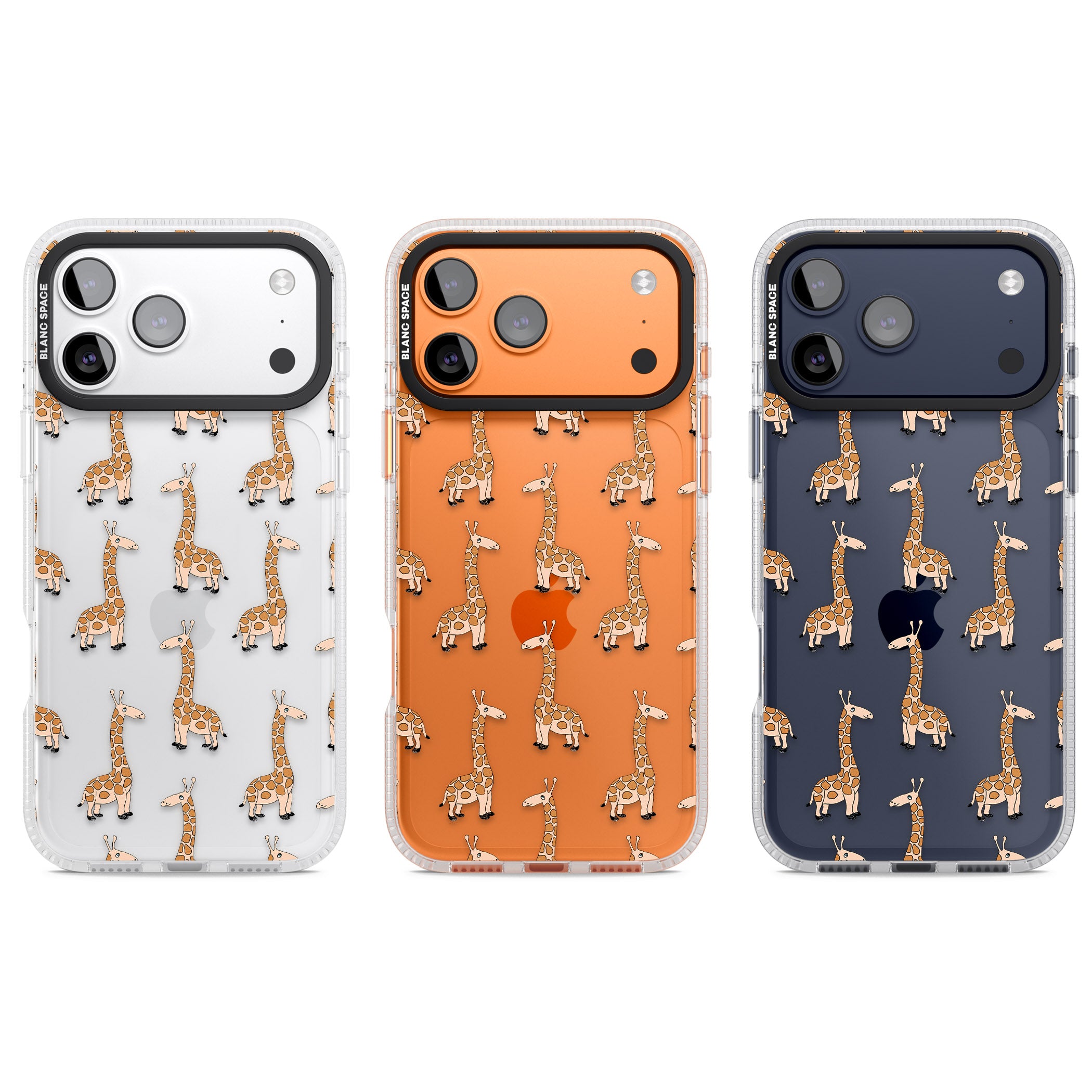 Cute Giraffe Pattern Clear iPhone 17 Pro Impact Air Clear Phone Case APT Impact Protection